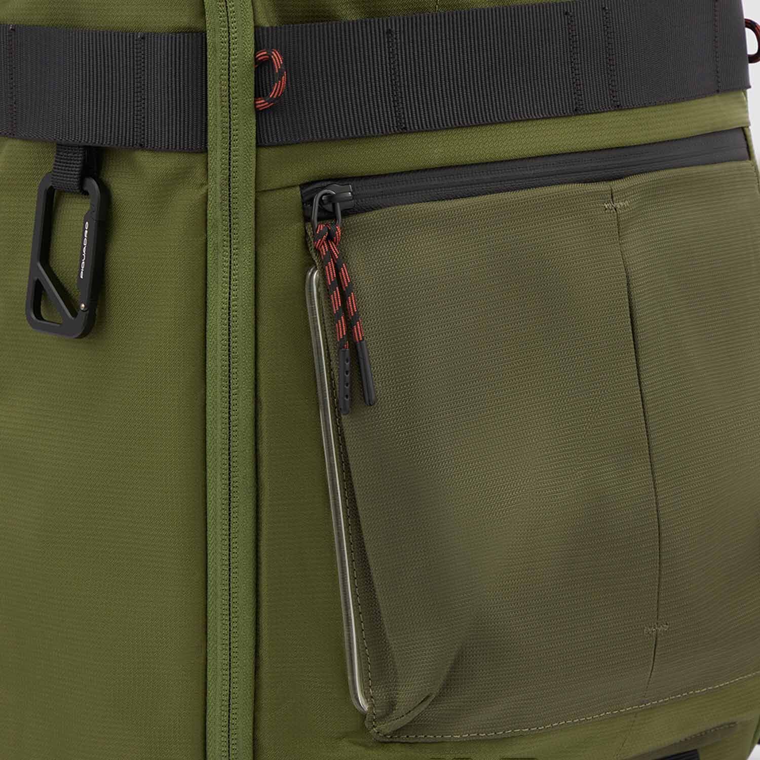 Piquadro Arne Bike Laptop-Rucksack 15,6" Notebookfach und mit LED-Licht Rost