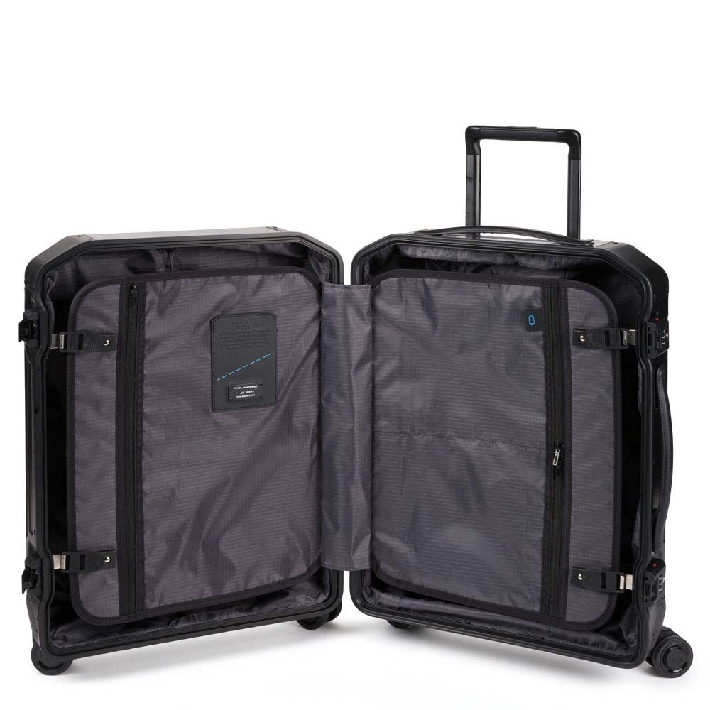 Piquadro PQ ALU Ultra slim Hartschalentrolley in Handgepäckgröße schwarz Piquadro PQ ALU Ultra slim Hartschalentrolley in Handgepäckgröße schwarz