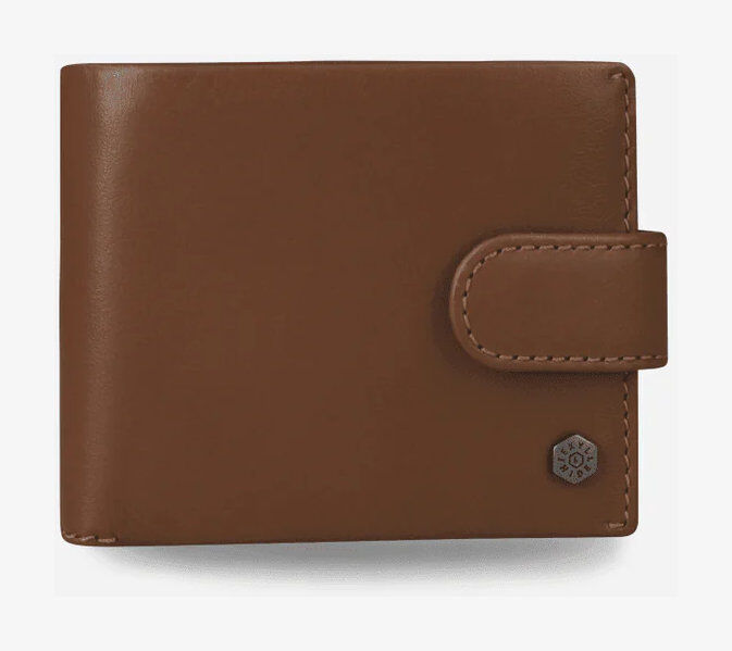 Jekyll & Hide Bifold Leder Geldbörse mit Münzfach aus Leder Tan