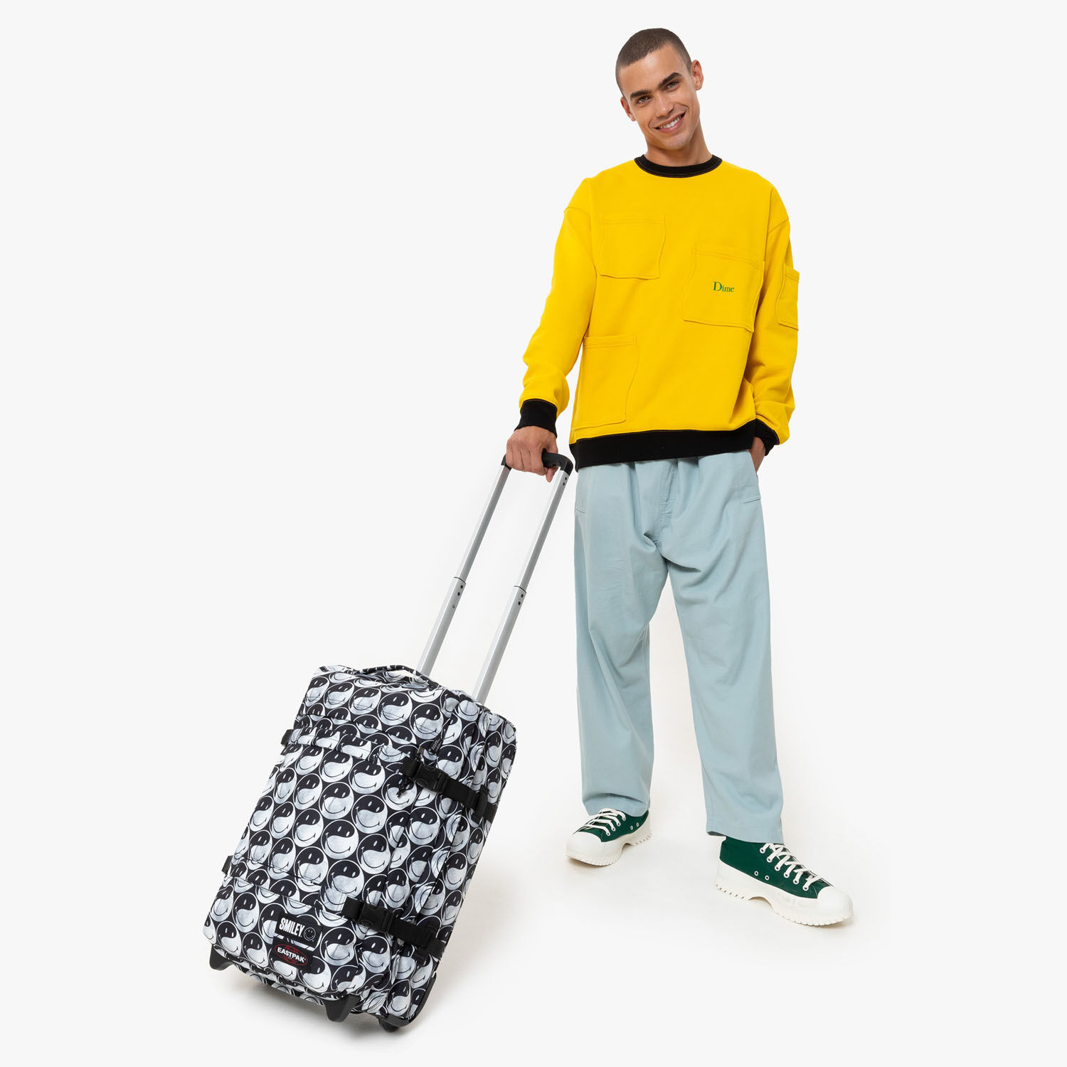 Eastpak Transit'R Reisetrolley S mit 2 Rollen 24 Smiley YY Black