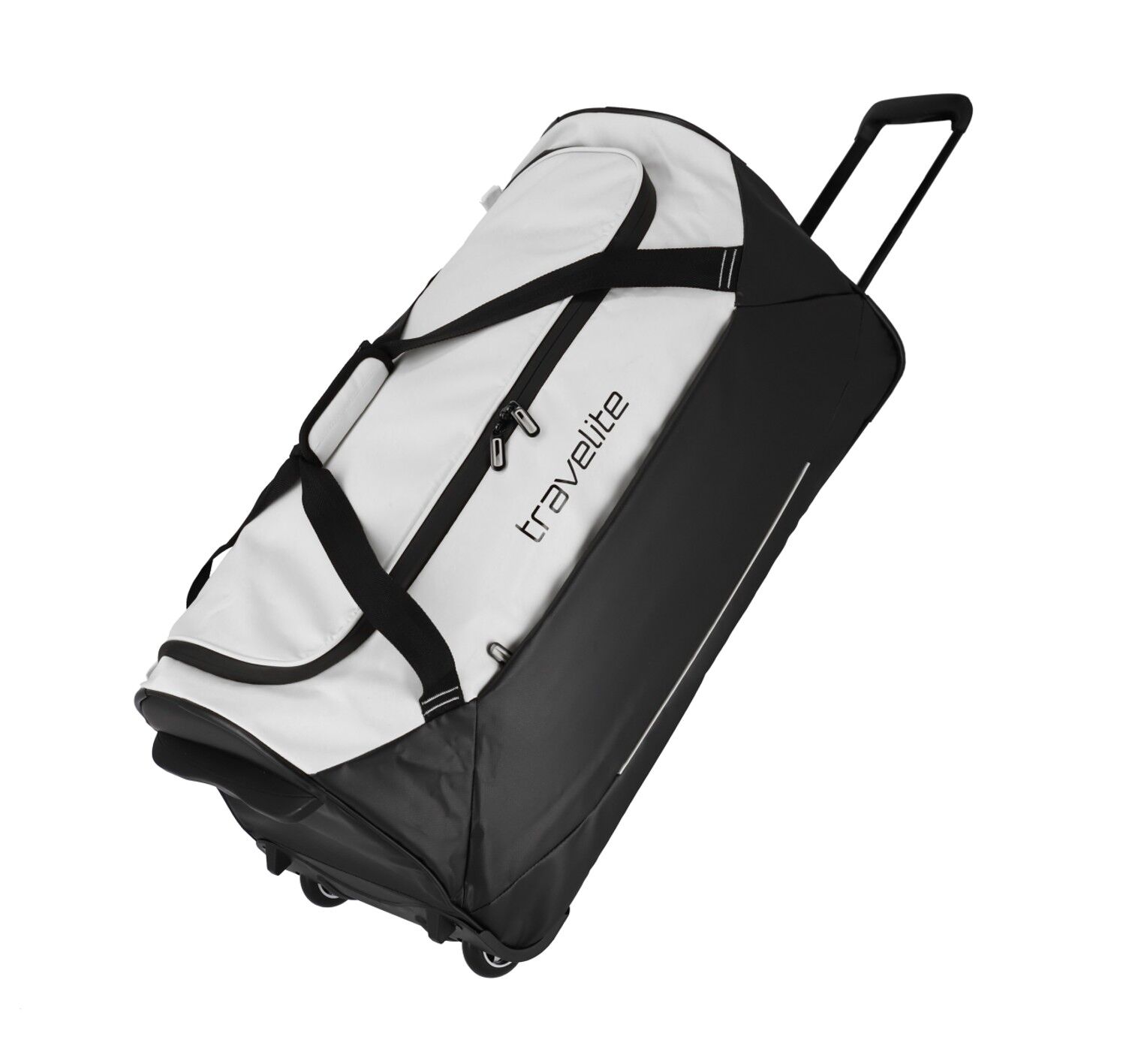 Travelite Basics Plane Rollenreisetasche 71cm Schwarz/Weiß
