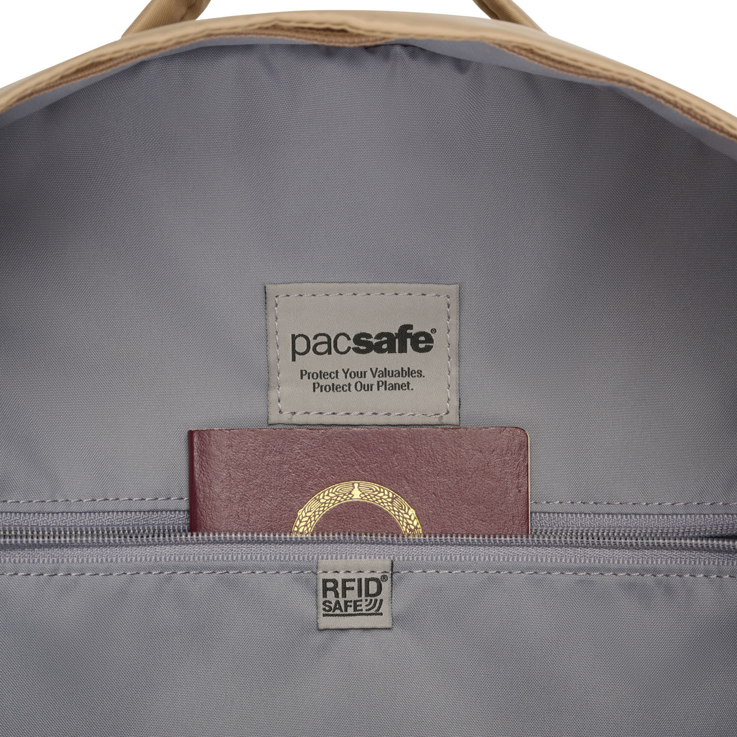 pacsafe W 10L Anti Theft Backpack Taupe pacsafe W 10L Anti Theft Backpack Taupe
