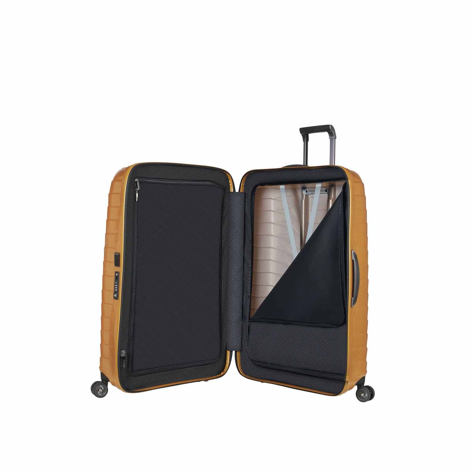 Samsonite Proxis Trolley mit 4 Rollen 81cm + GRATIS HOTELGUTSCHEIN Honey Gold