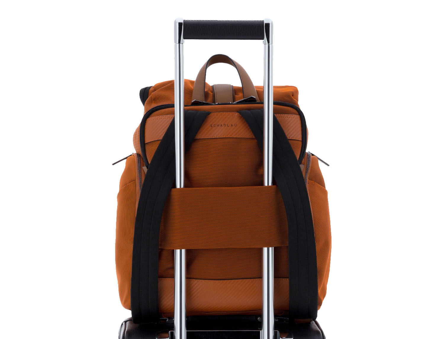 SCHARLAU First Class Vin Fiz Flyer Backpack mit 15,6" Laptopfach Orange