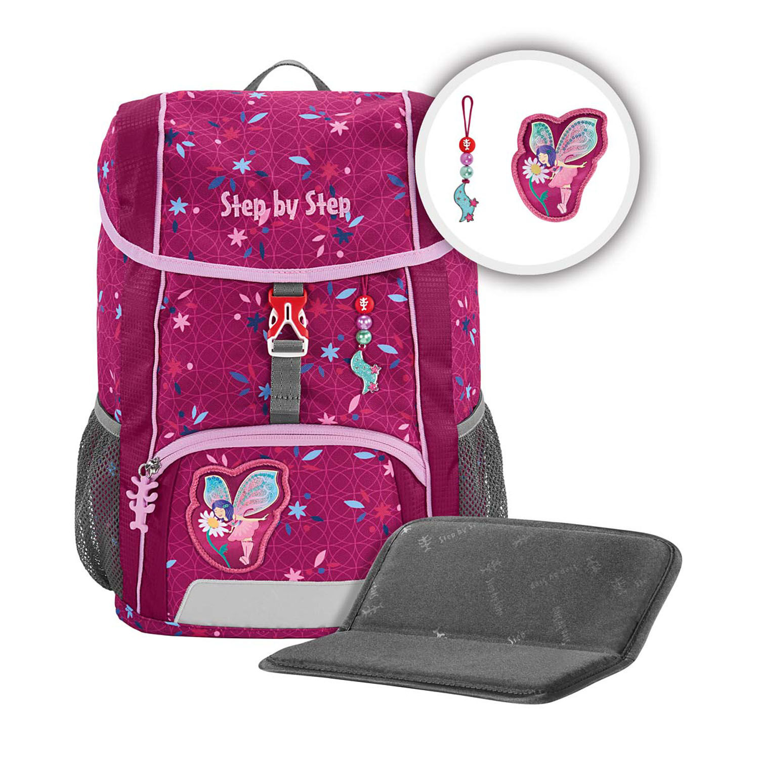 Step by Step Kinderrucksack KID Rucksack-Set, 3-teilig inkl. Sitzkissen Fairy Freya