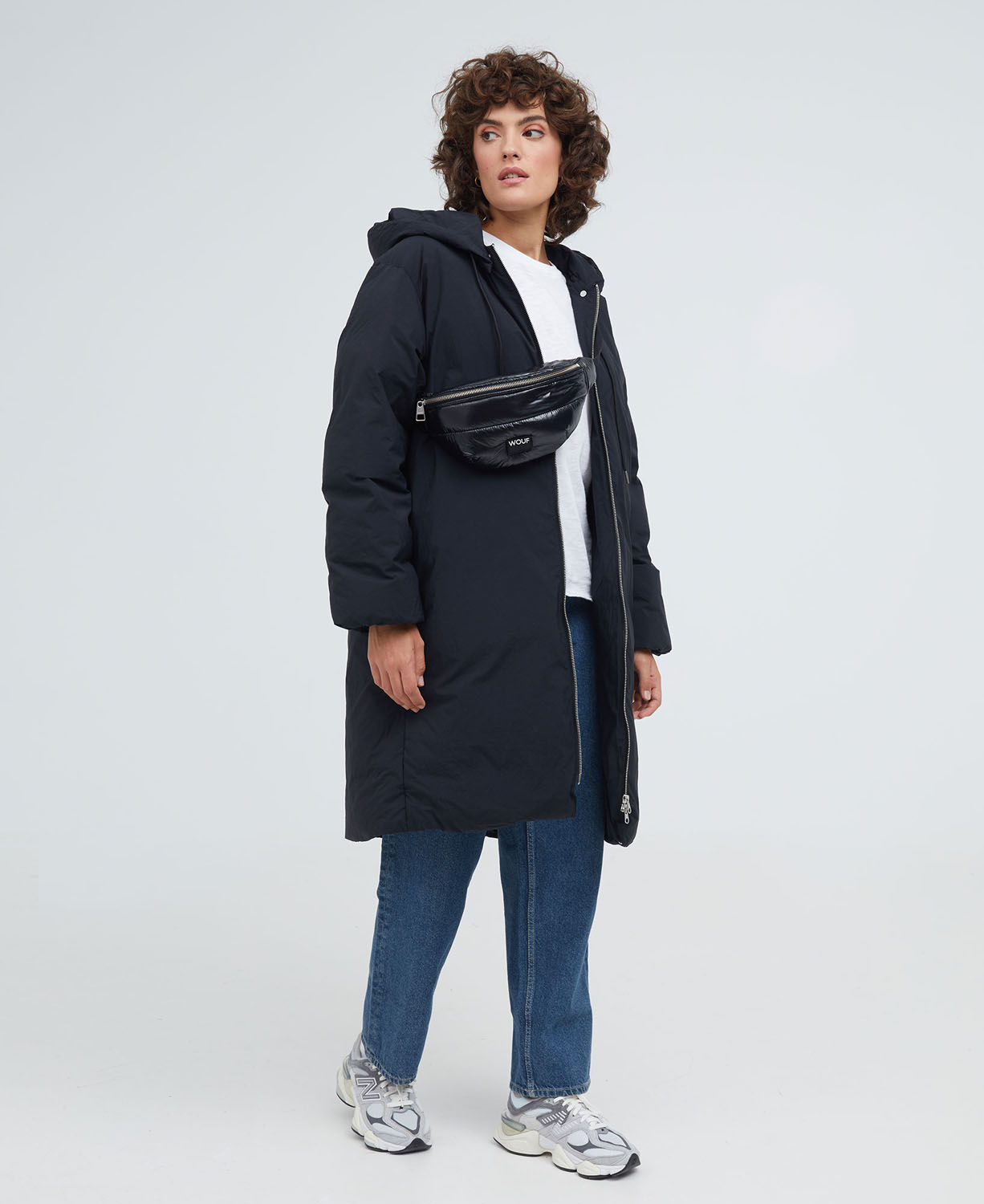 Wouf Quilted Collection Waist Bag Glossy Black