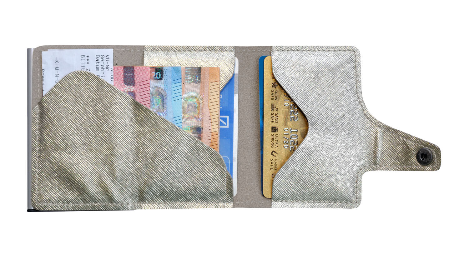 Tru Virtu Click & Slide Wallet *Premium Edition* Saffiano Whitegold