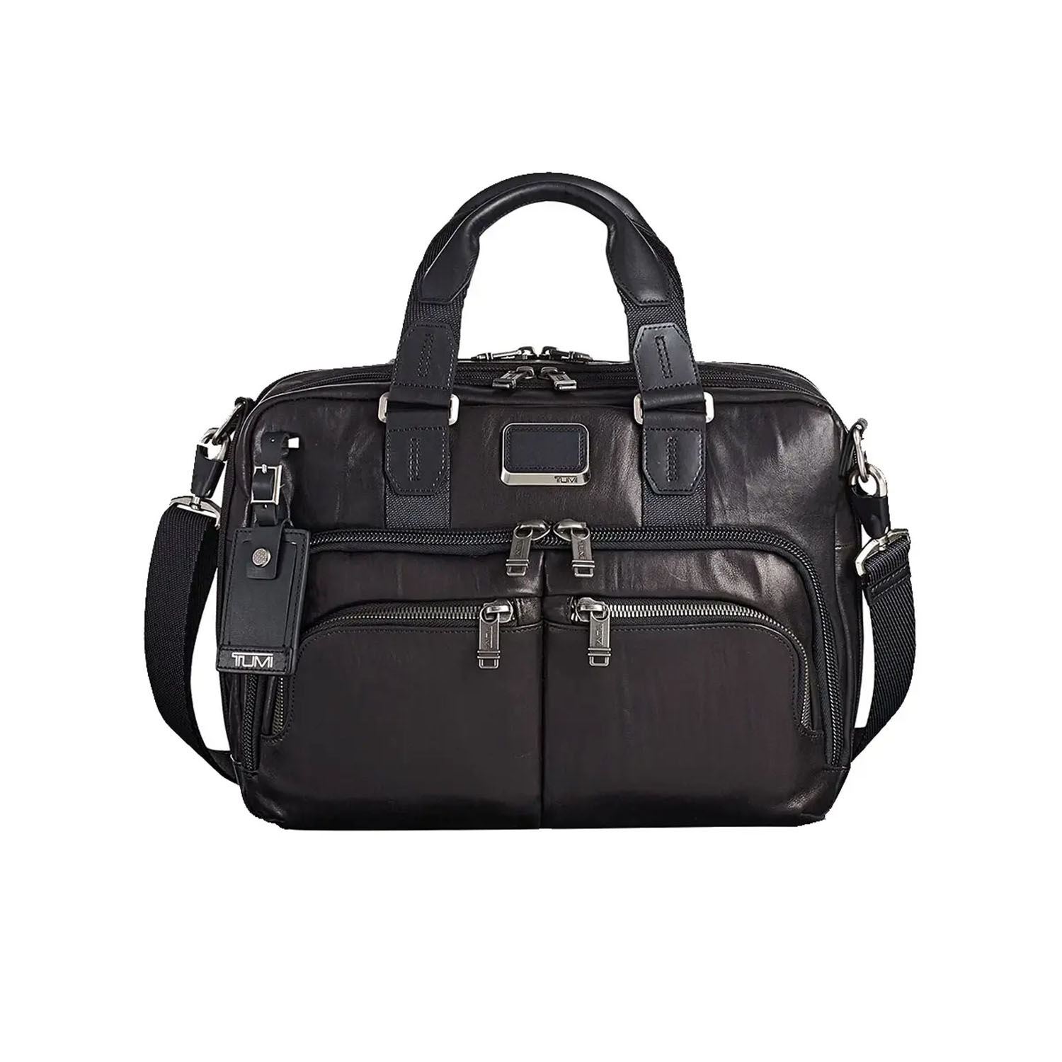 Tumi Alpha Bravo Albany Slim Commuter Leather Briefcase Exp. Black