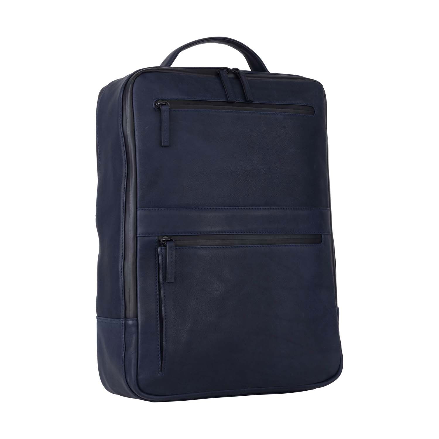 Leonhard Heyden Den Haag Leder-Rücksack mit Notebookfach 15" Blau Leonhard Heyden Den Haag Leder-Rücksack mit Notebookfach 15" Blau
