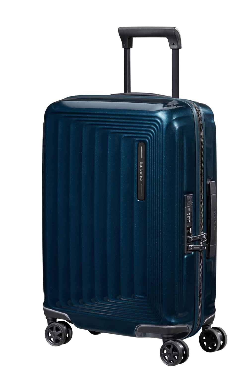 Samsonite Nuon Trolley mit 4 Rollen erweiterbar 55cm + GRATIS HOTELGUTSCHEIN Metallic Dark Blue