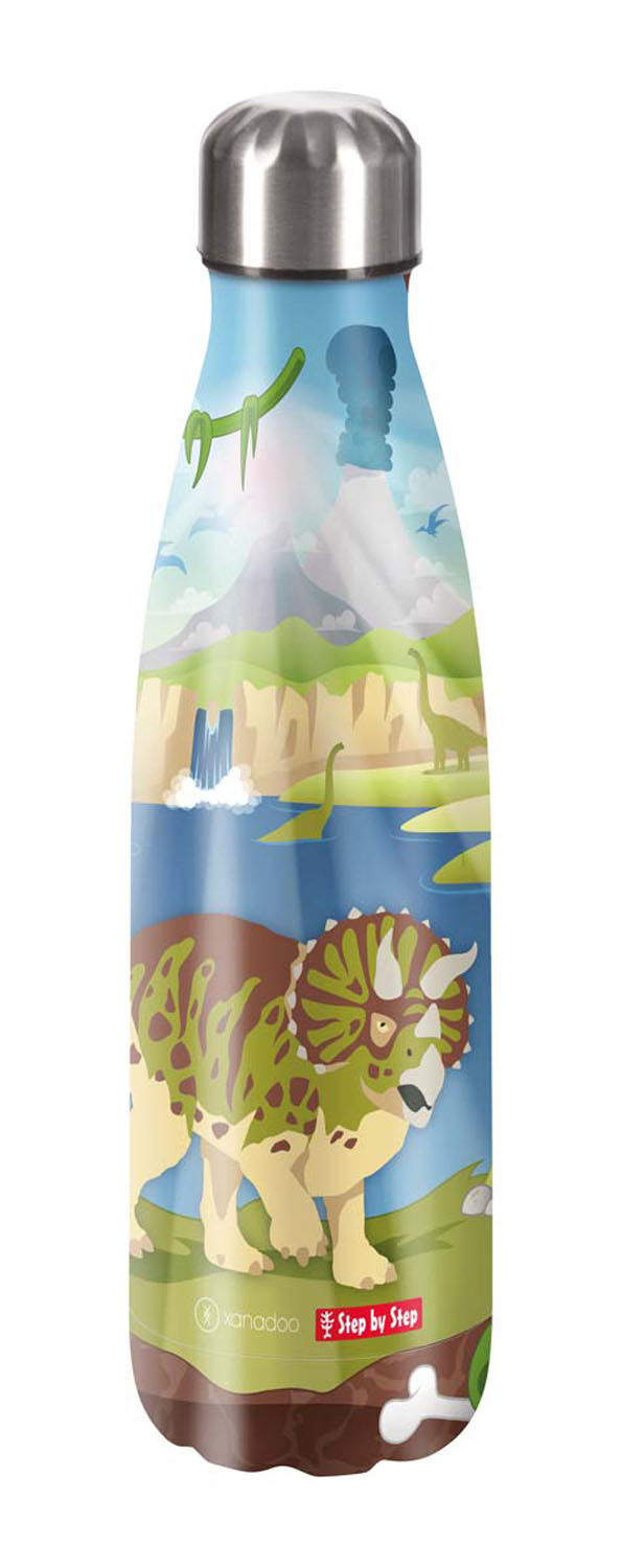 Step by Step Schulzubehör Isolierte Edelstahl-Trinkflasche Xanadoo 500ml Dino Tres