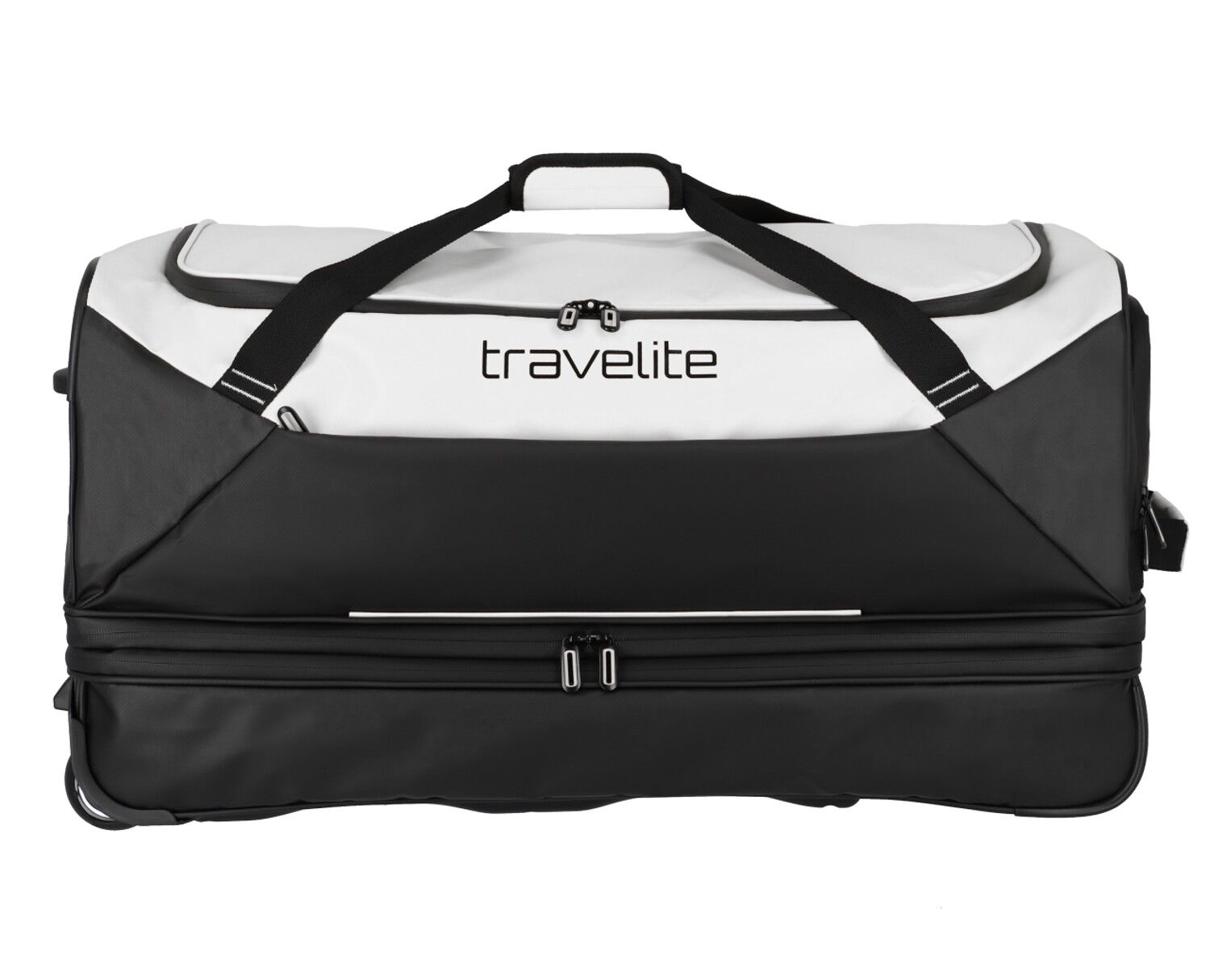 Travelite Basics Plane Rollenreisetasche erweiterbar Schwarz/Weiß