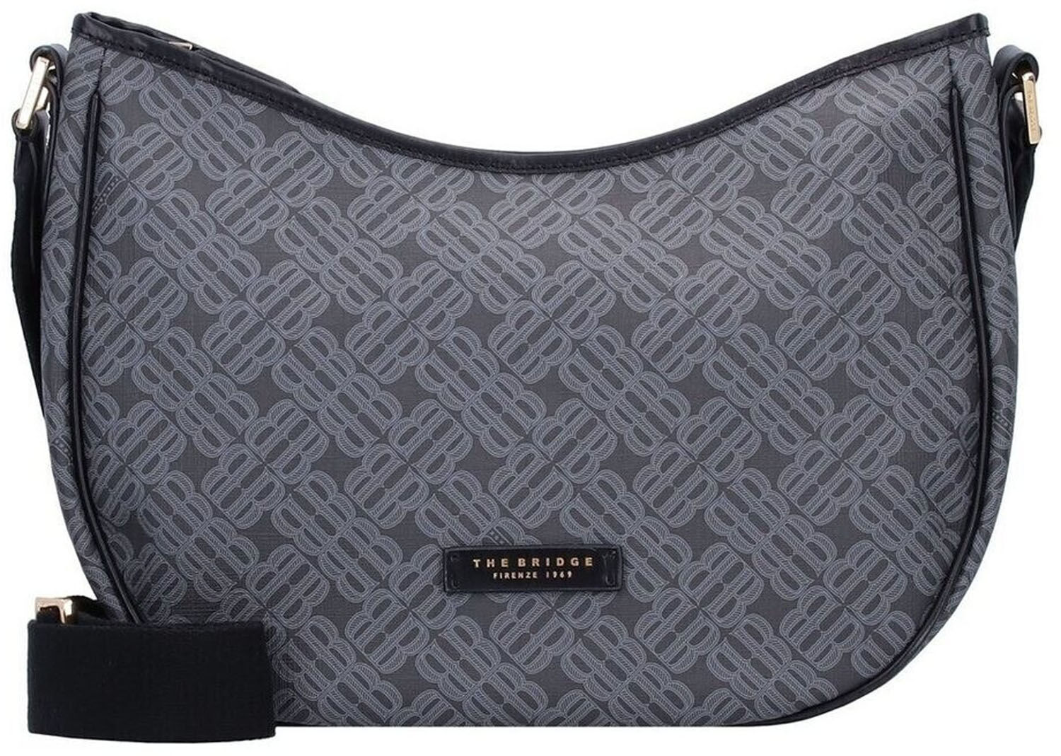 The Bridge Anna Leder-Umhängetasche Schwarz/Gold