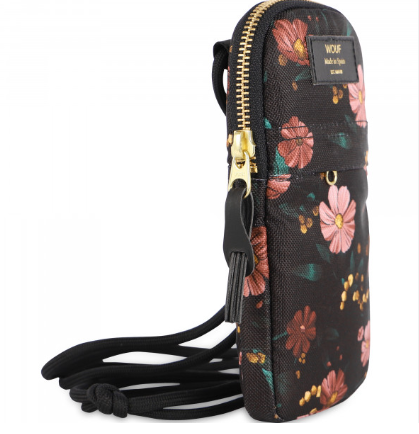Wouf Bags Phone Bag Black Flowers