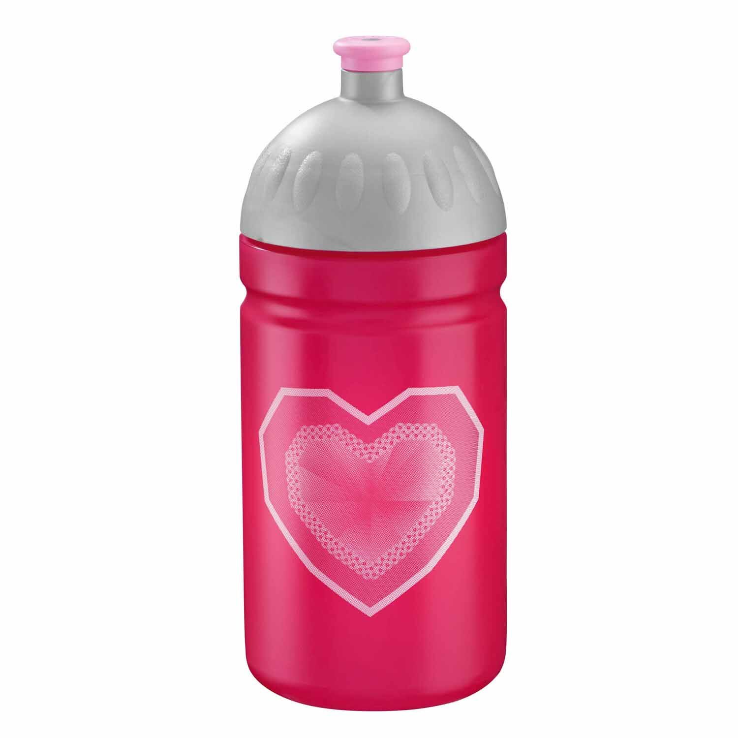 Step by Step Schulzubehör Plastik-Trinkflasche 0,5 L Glitter Heart Hazle