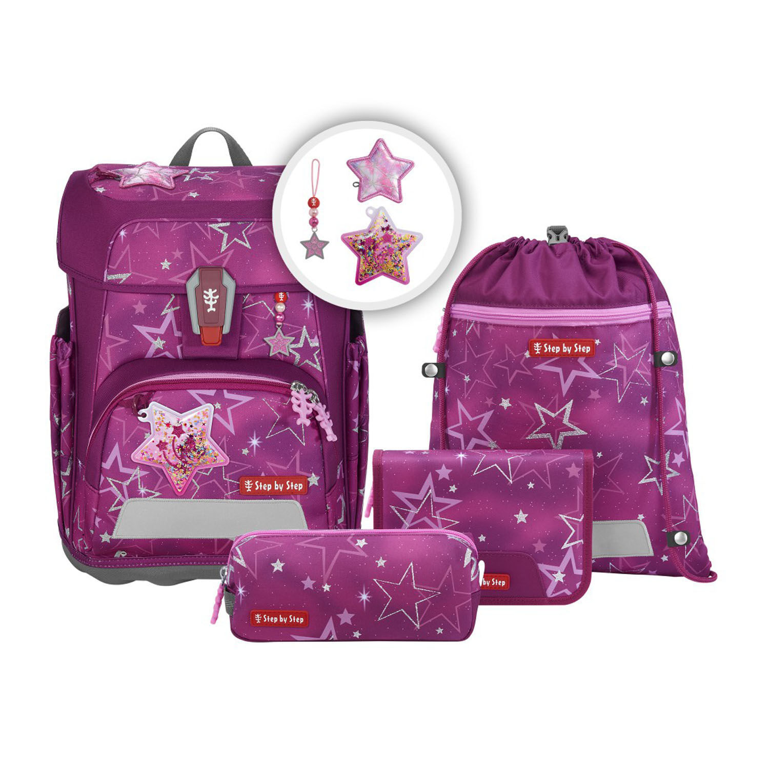 Step by Step CLOUD GLITTER Schulranzen 5-teiliges Set