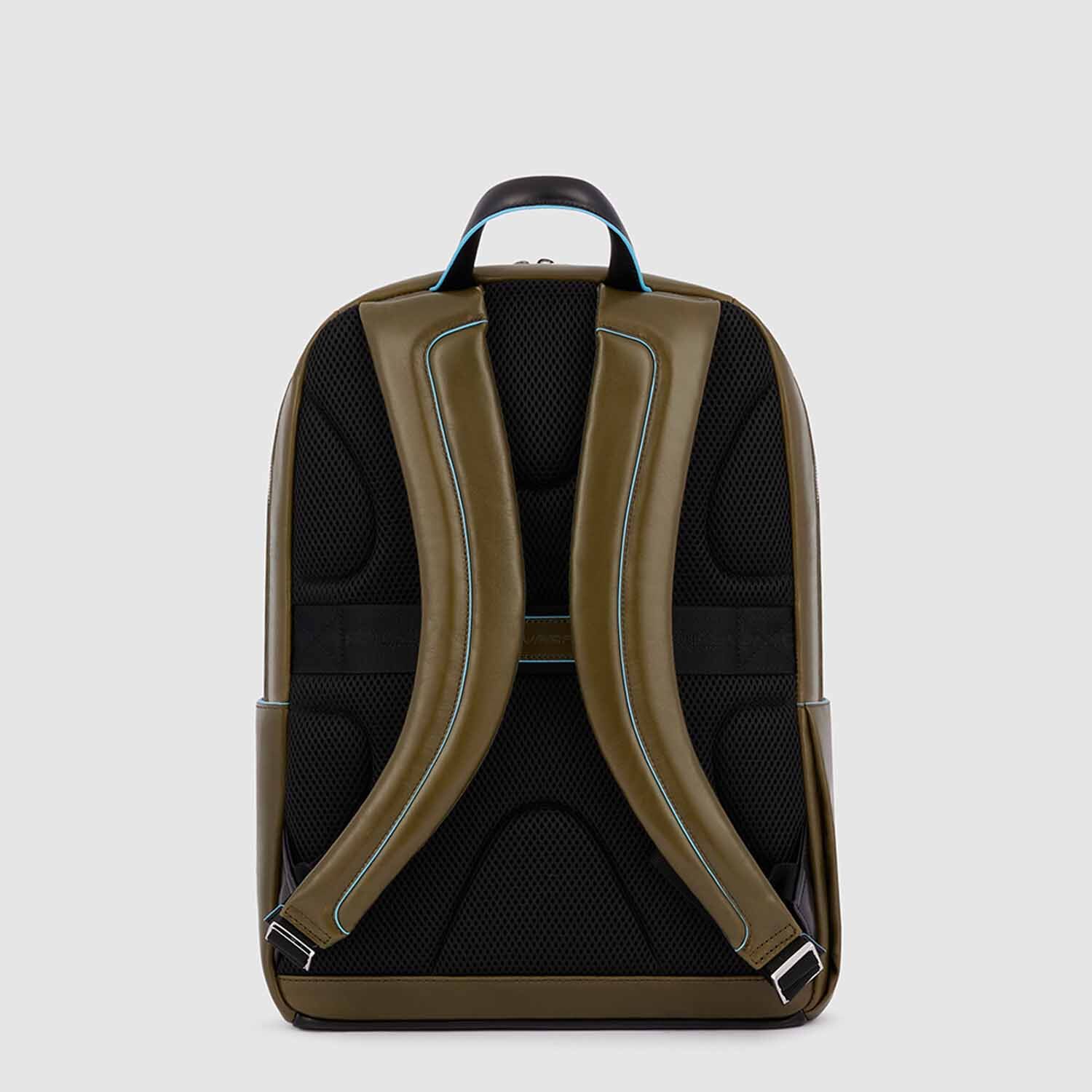 Piquadro Blue Square Großer Laptoprucksack mit 15,6" Notebookfach verde/nero