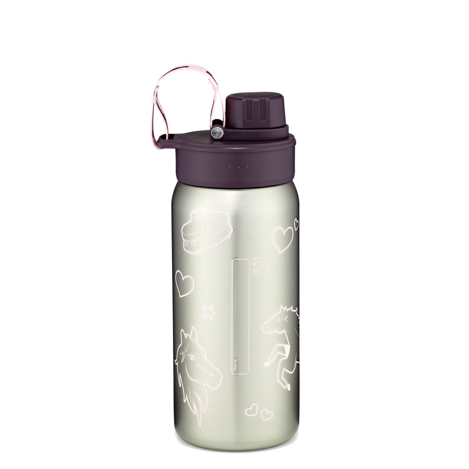 ergobag Schulzubehör Edelstahl Trinkflasche 500ml -2024 Lila