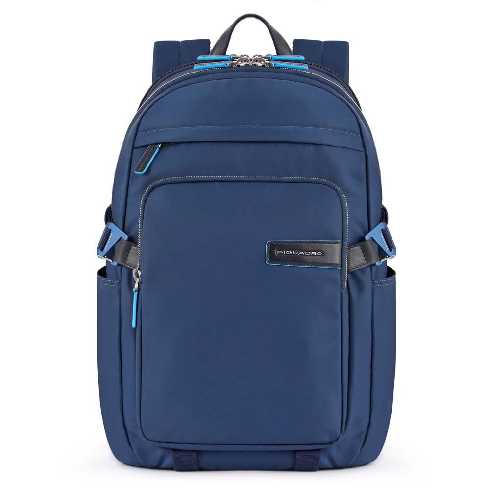 Piquadro PQ-RY Laptoprucksack für 15,6" aus Stoff und Leder