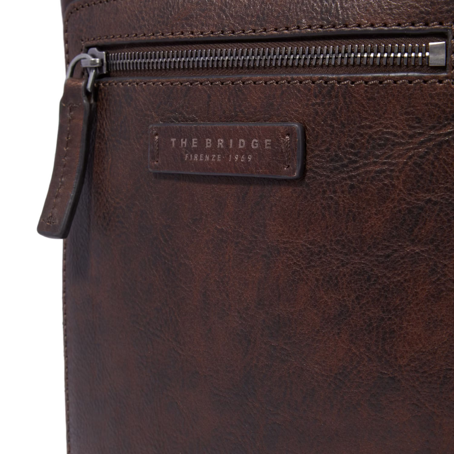 The Bridge Alberto Wild Leder-Schultertasche -0531137U Kastanie/Ruthenium