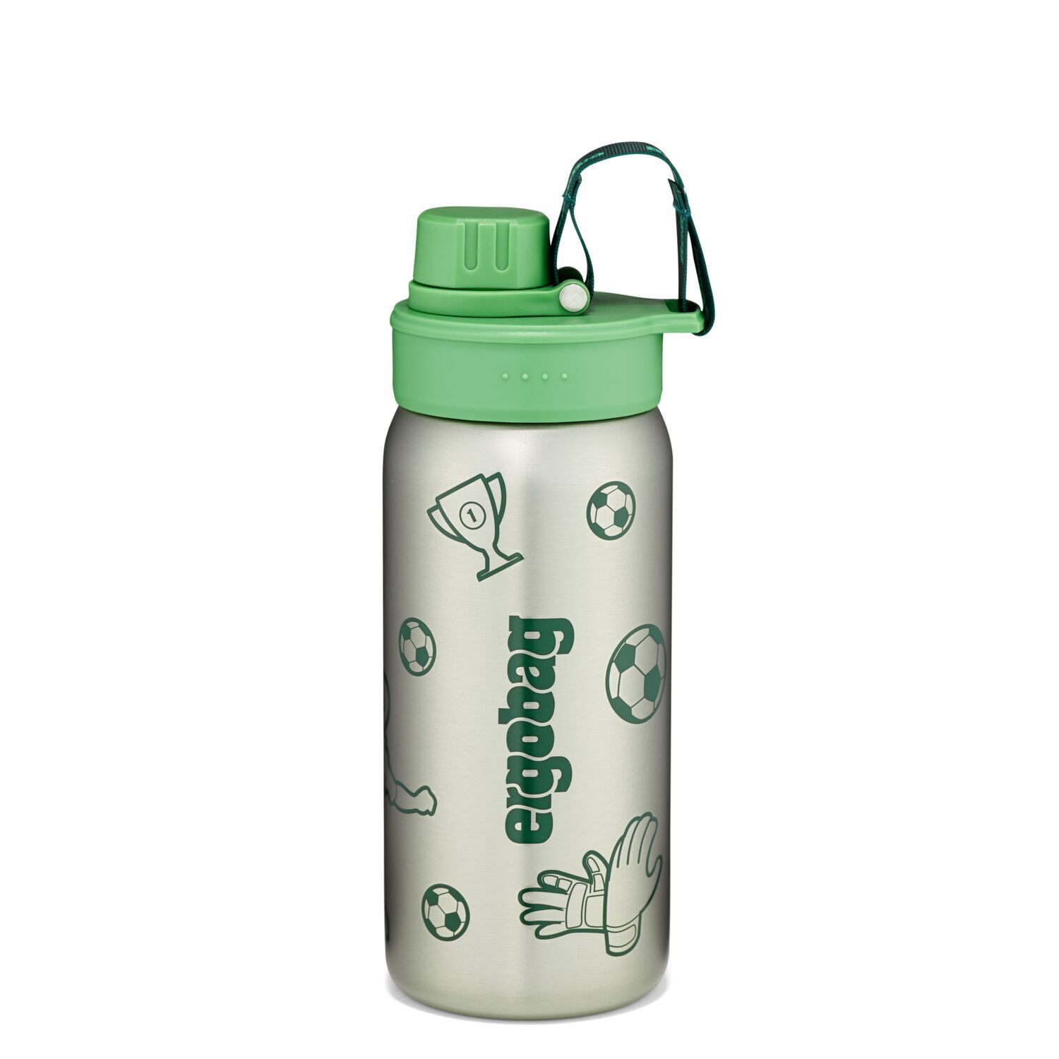 ergobag Schulzubehör Edelstahl Trinkflasche 500ml -2024 Grün