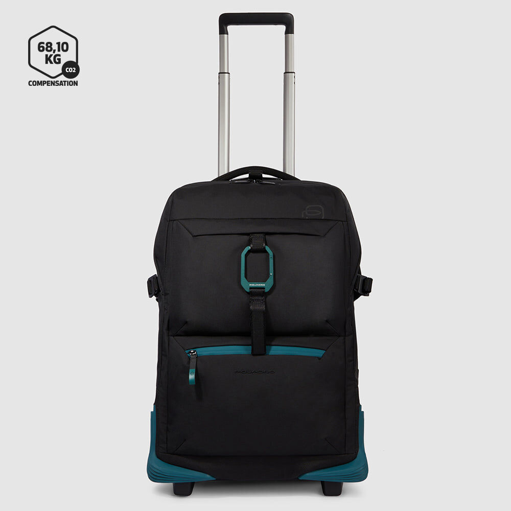 Piquadro Corner 2.0 Handgepäck 2-Rollen Koffer mit Laptopfach 17,3" Schwarz