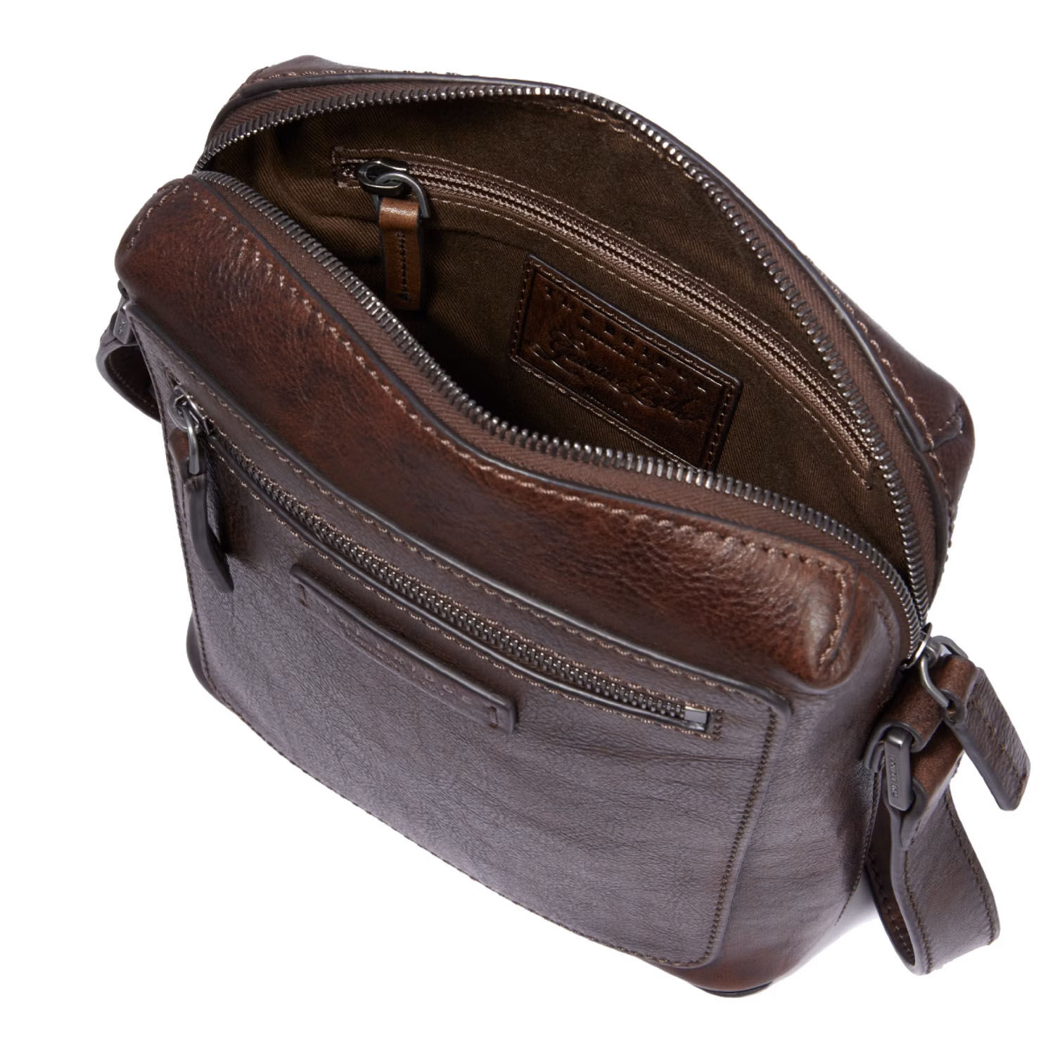 The Bridge Alberto Wild Leder-Schultertasche -0531137U Kastanie/Ruthenium