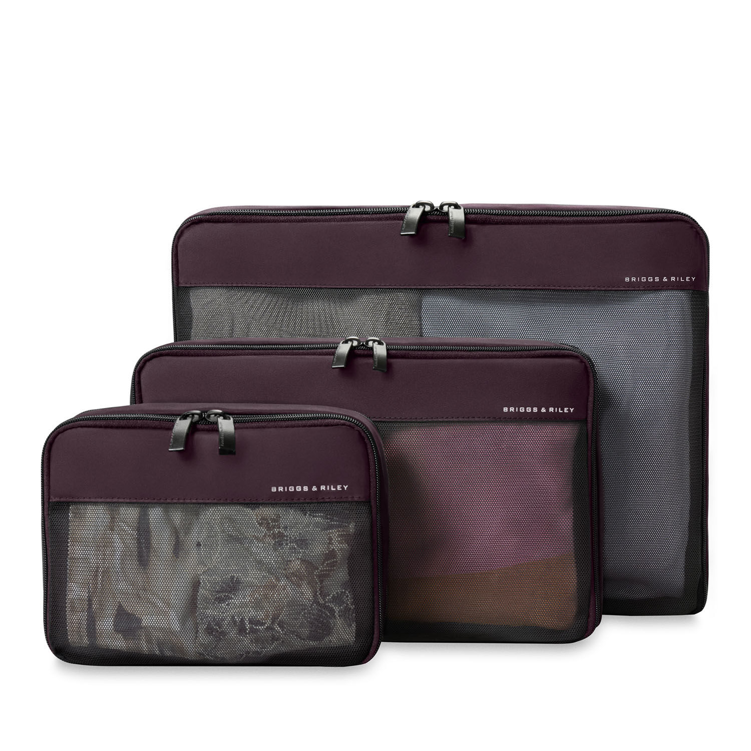 Briggs & Riley Travel Essentials Check In Packing Cube 3-teilige Set Plum