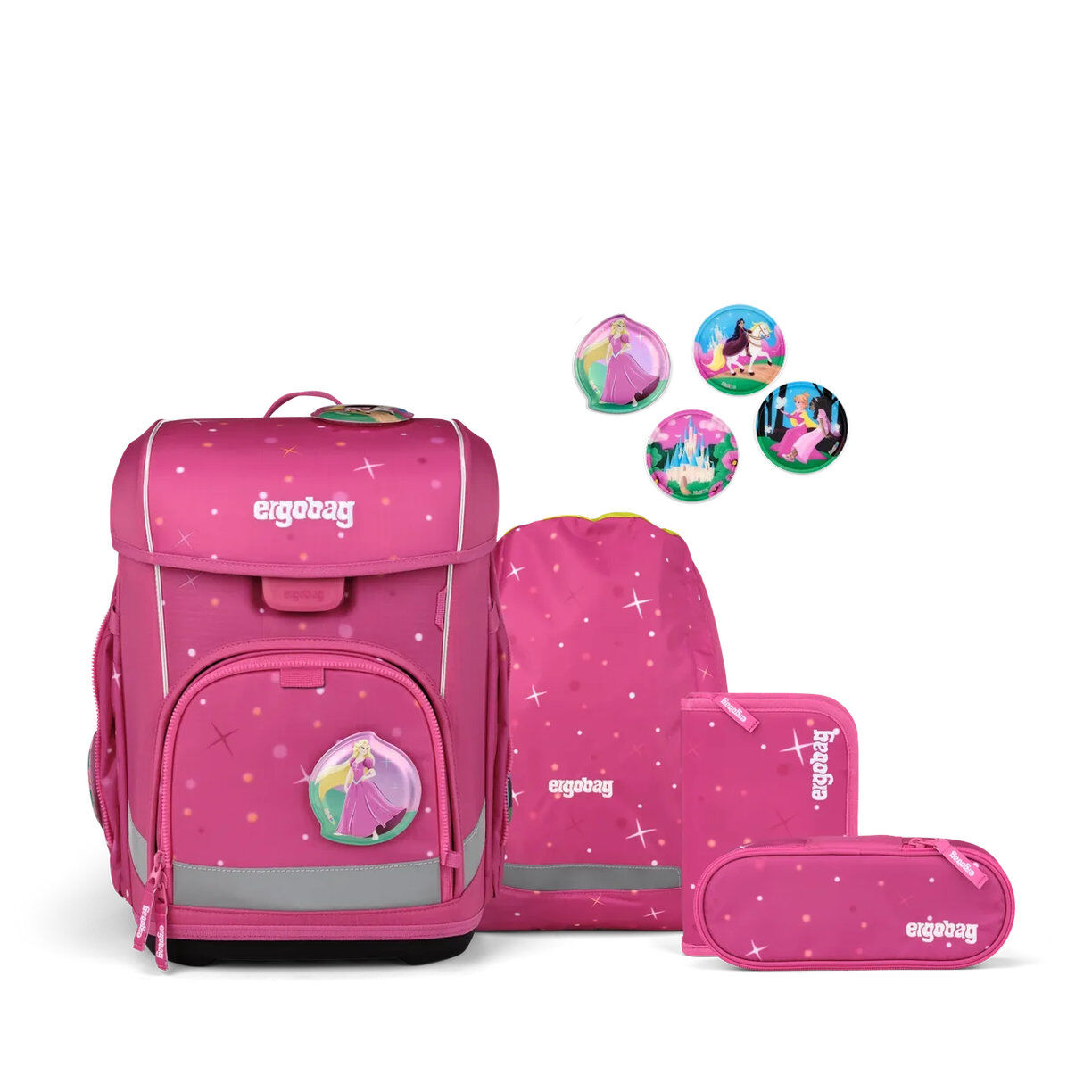 ergobag cubo light Schulranzen, 5-teiliges Set, ZauBärschloss