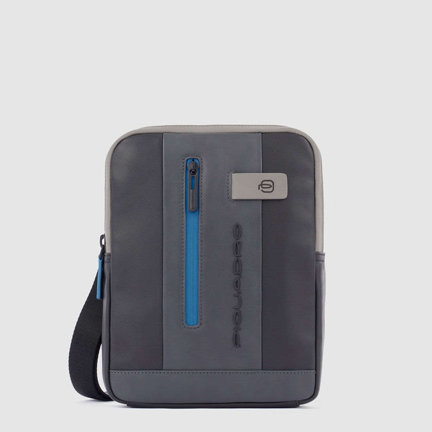 Piquadro Urban Leder-Umhängetasche mit iPad®10,5"/iPad 9,7"-Fach Schwarz/Grau