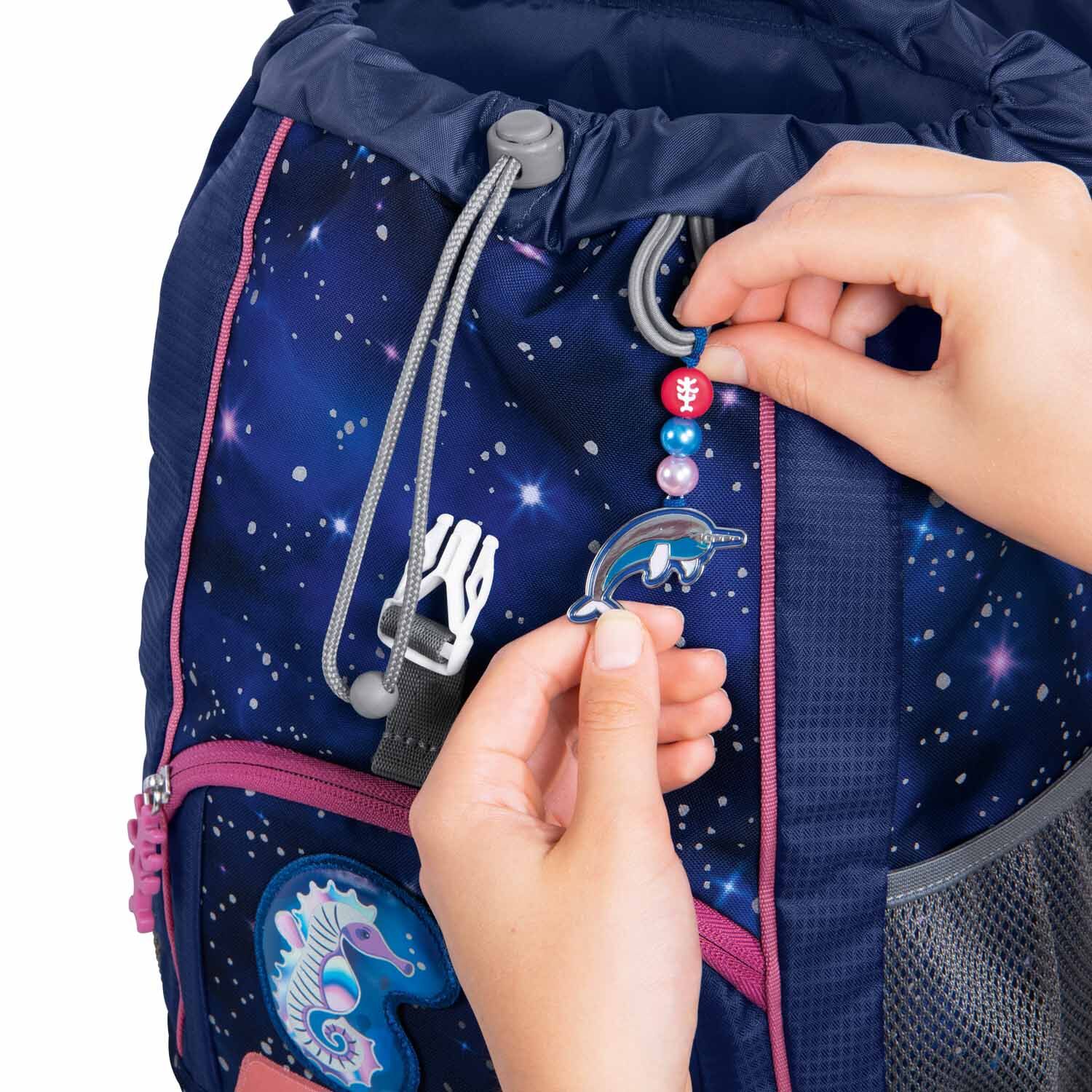 Step by Step Kinderrucksack KID REFLECT Rucksack-Set, 3-teilig inkl. Sitzkissen Star Seahorse Zoe