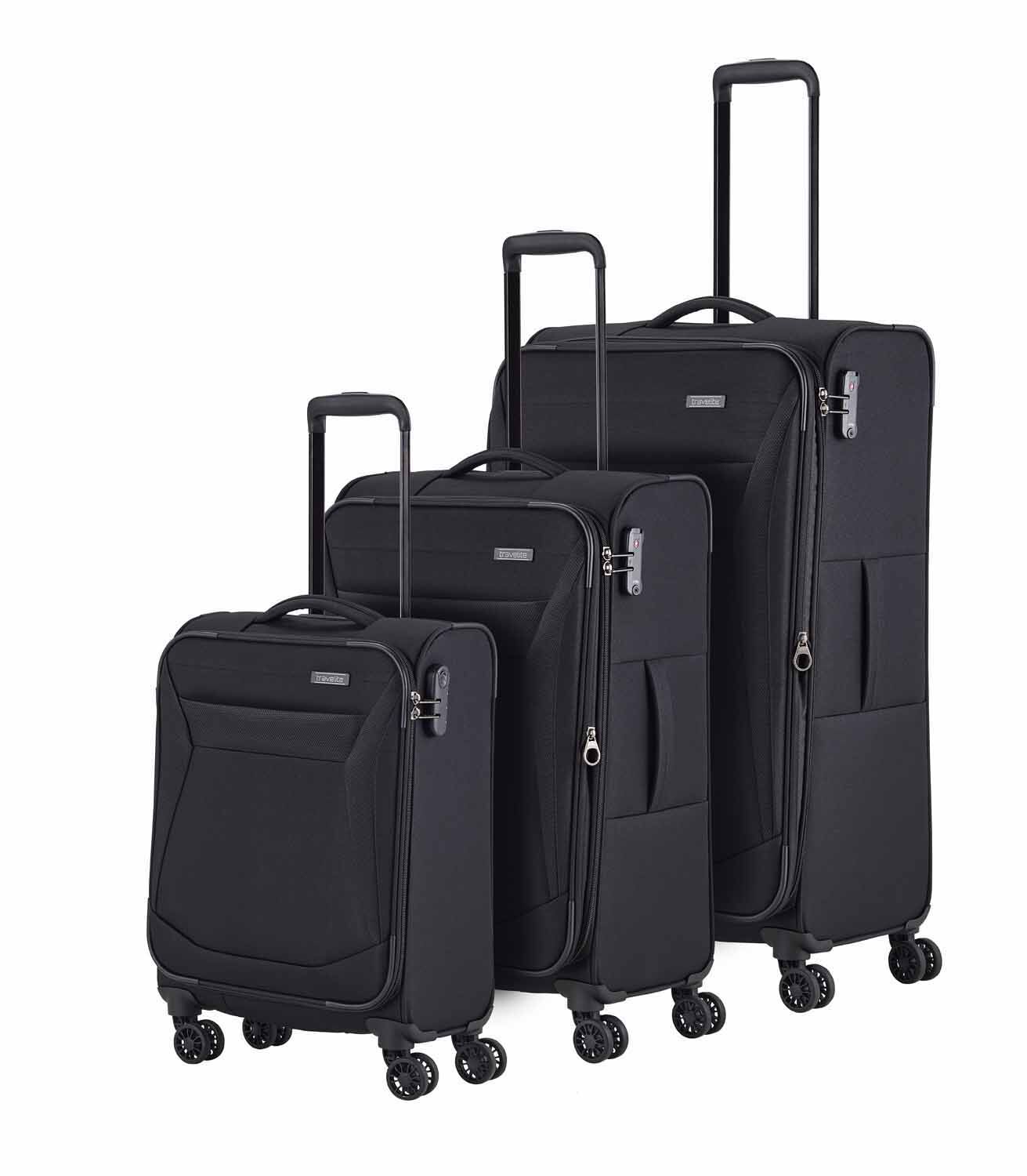 Travelite CHIOS 3-tlg. Koffer-Set L/M/S, 4w Schwarz