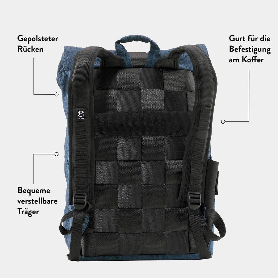 Airpaq Rolltop Airbag -Rucksack mit 15" Laptopfach Blau