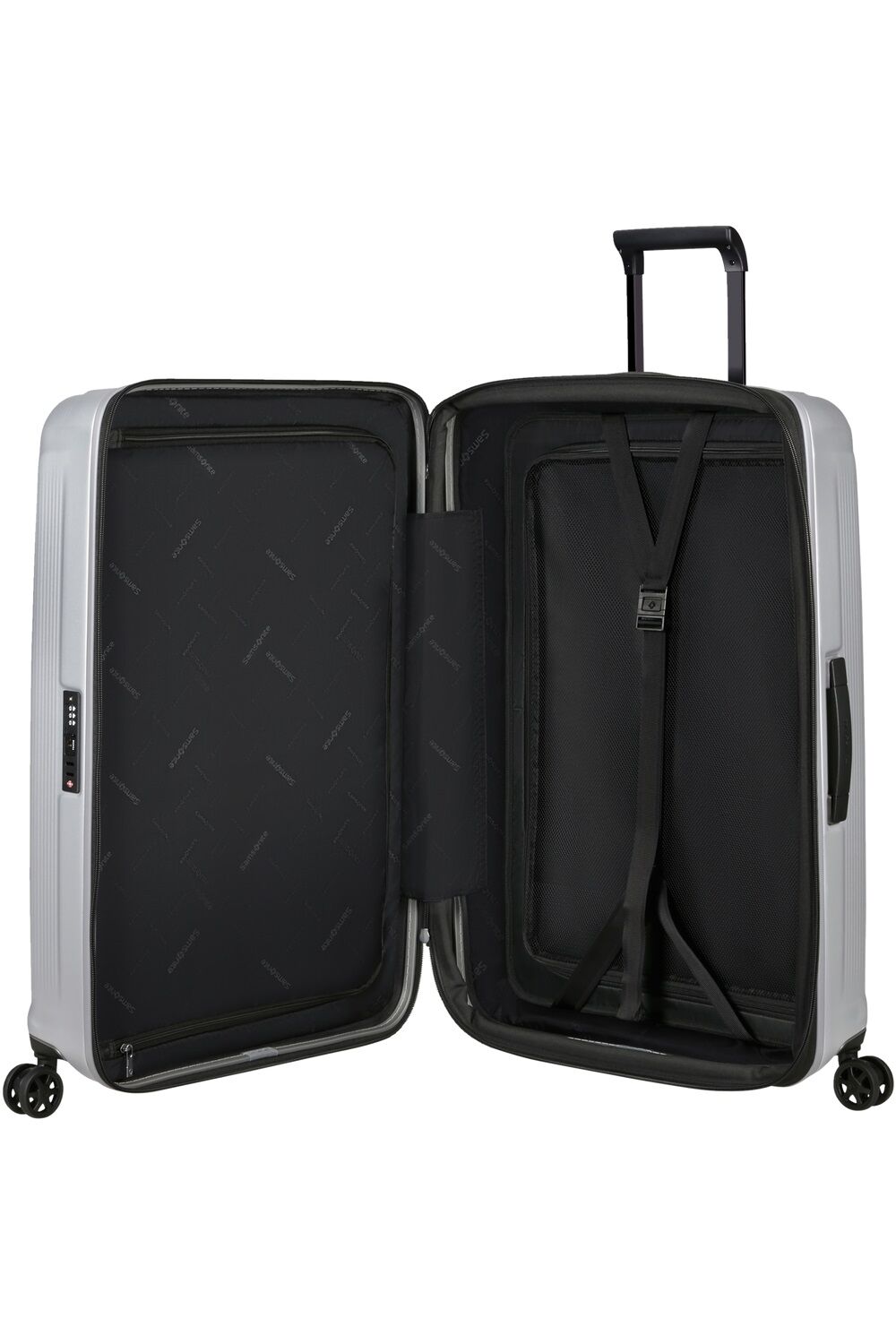 Samsonite Nuon Trolley mit 4 Rollen erweiterbar 69cm + GRATIS HOTELGUTSCHEIN Matt Silver