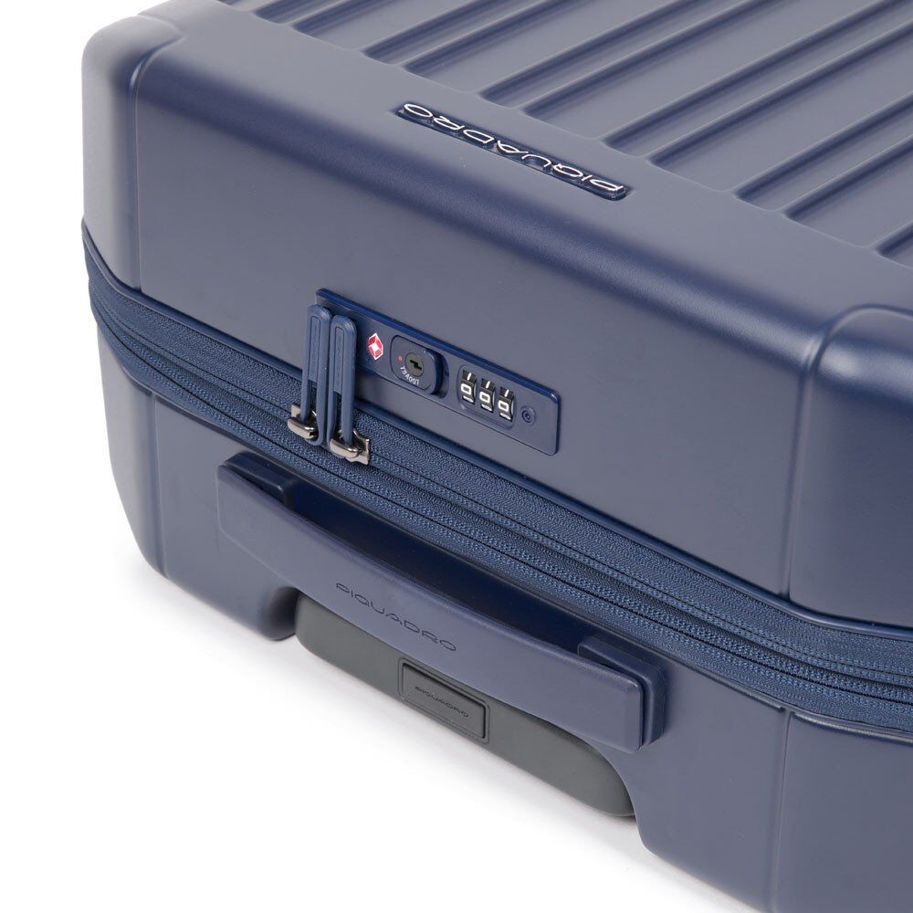 Piquadro PQ-Light Erweiterbare Kabinen-Hartschalentrolley matt blue