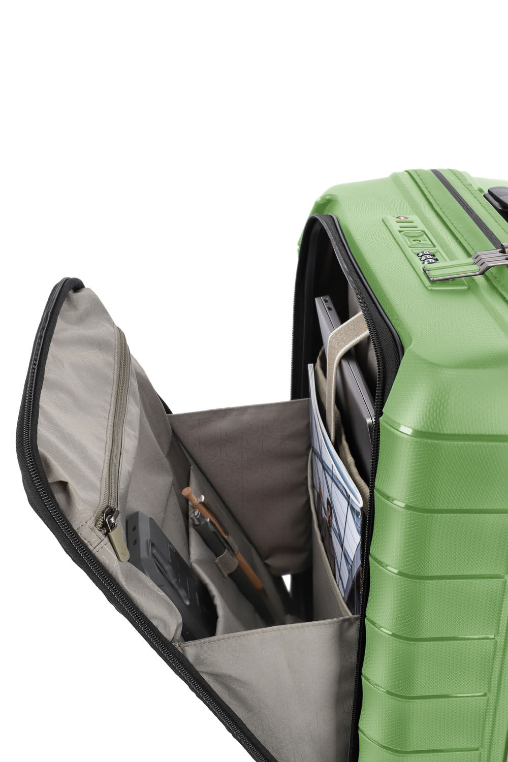 Travelite Mooby Trolley S mit Vortasche, 4-Rollen Grün