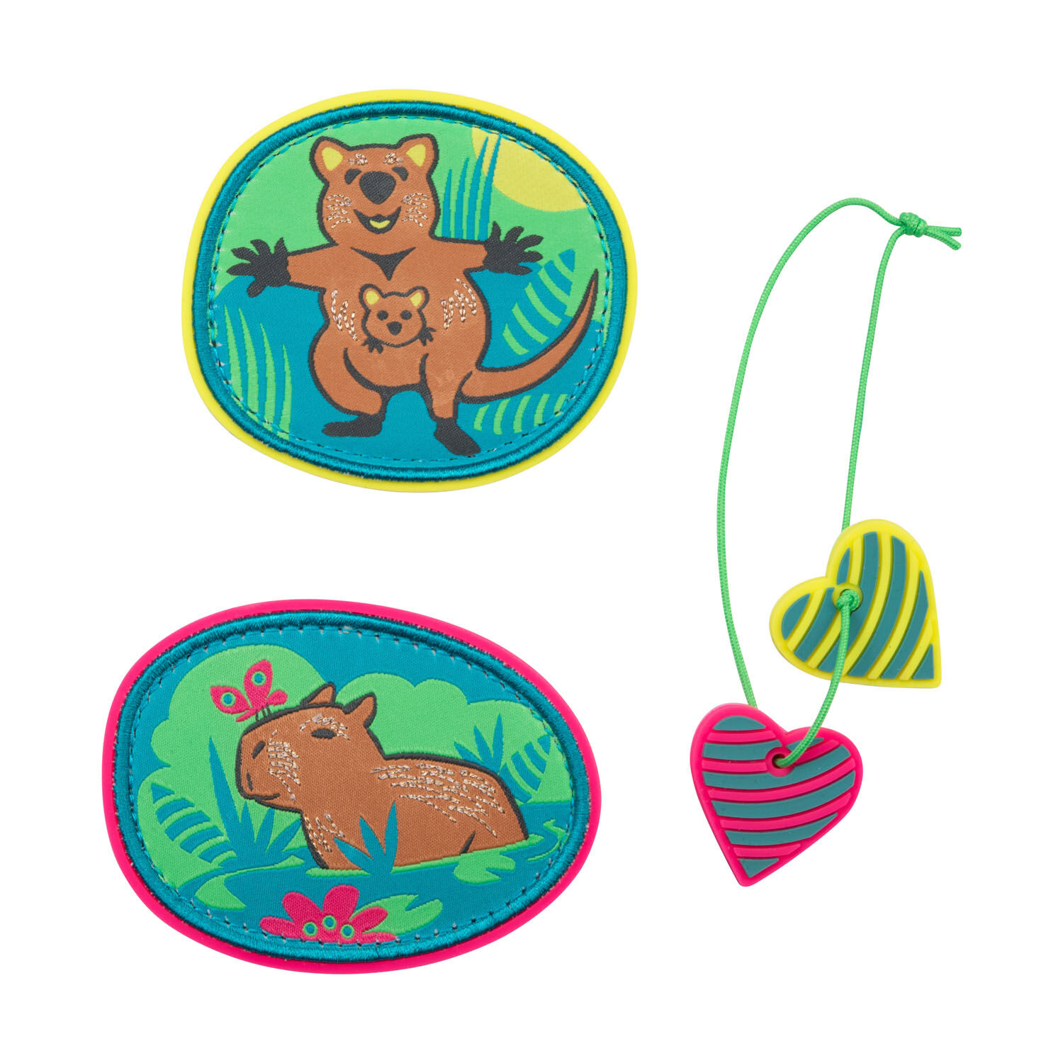 DerDieDas Schulzubehör Wechselbuttons 3er Set Paradise