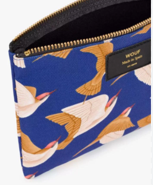 Wouf Accessories Large Pouch Bag Recycled Collection Blue Birds
