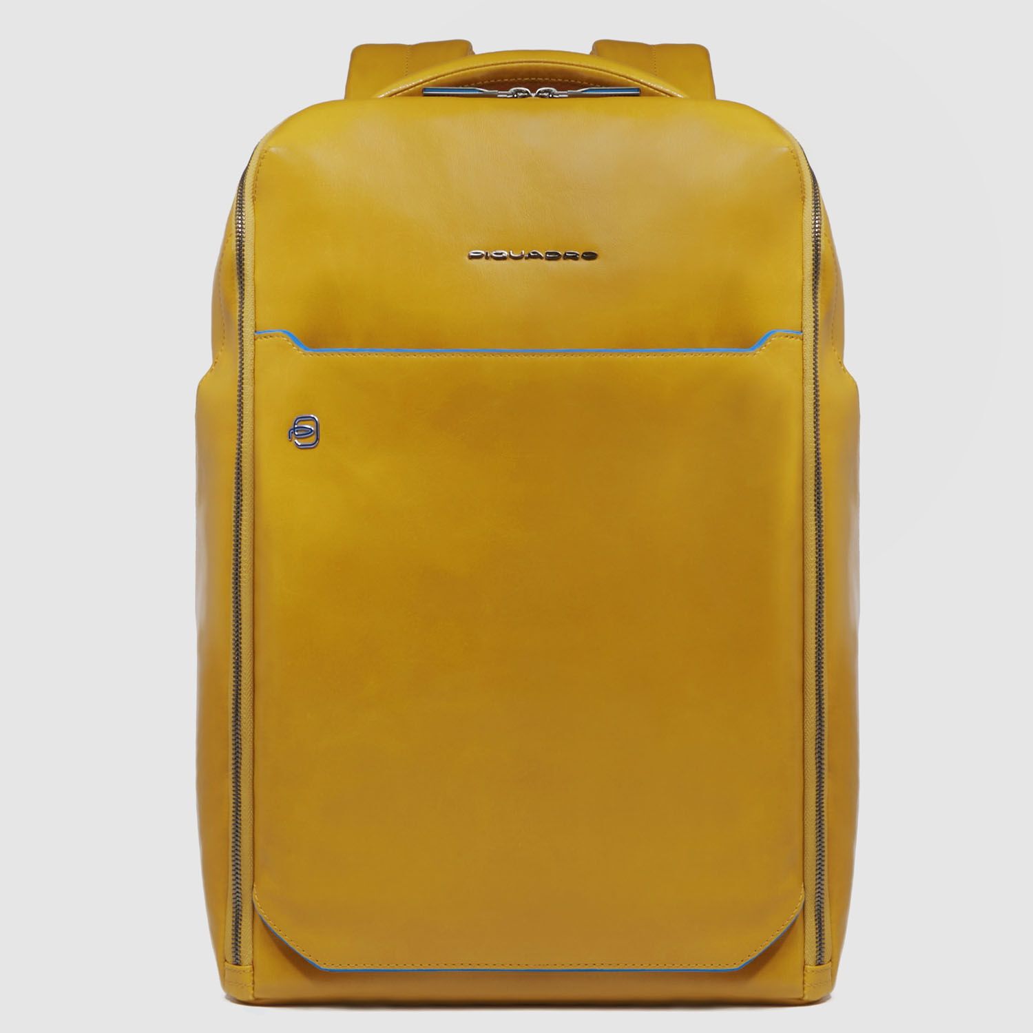 Piquadro Blue Square 2-Fächer-Laptop-Rucksack aus Leder 15,6"
