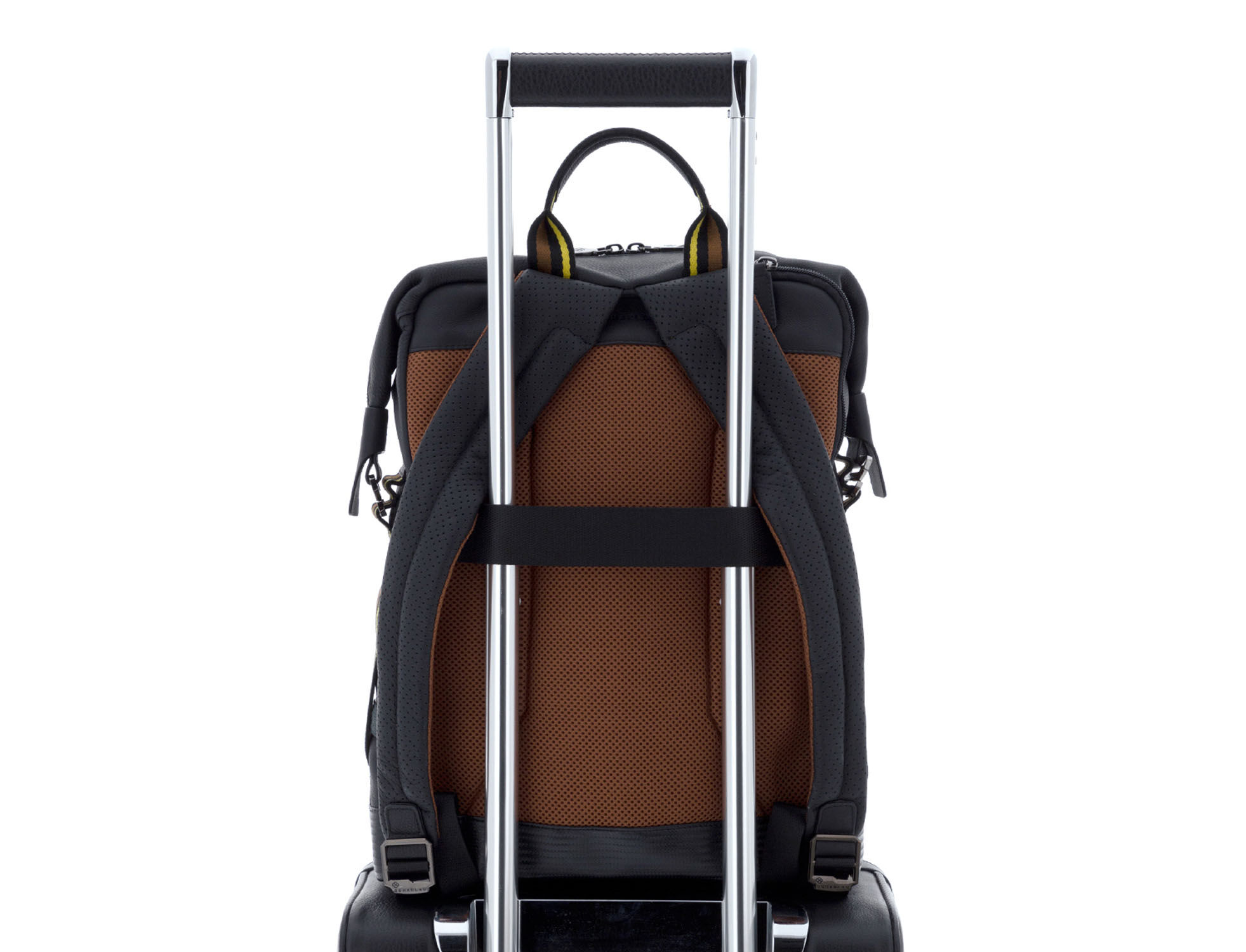 SCHARLAU Slackline BLONDIN Leder-Rucksack für 15,6" Laptopfach Black SCHARLAU Slackline BLONDIN Leder-Rucksack für 15,6" Laptopfach Black