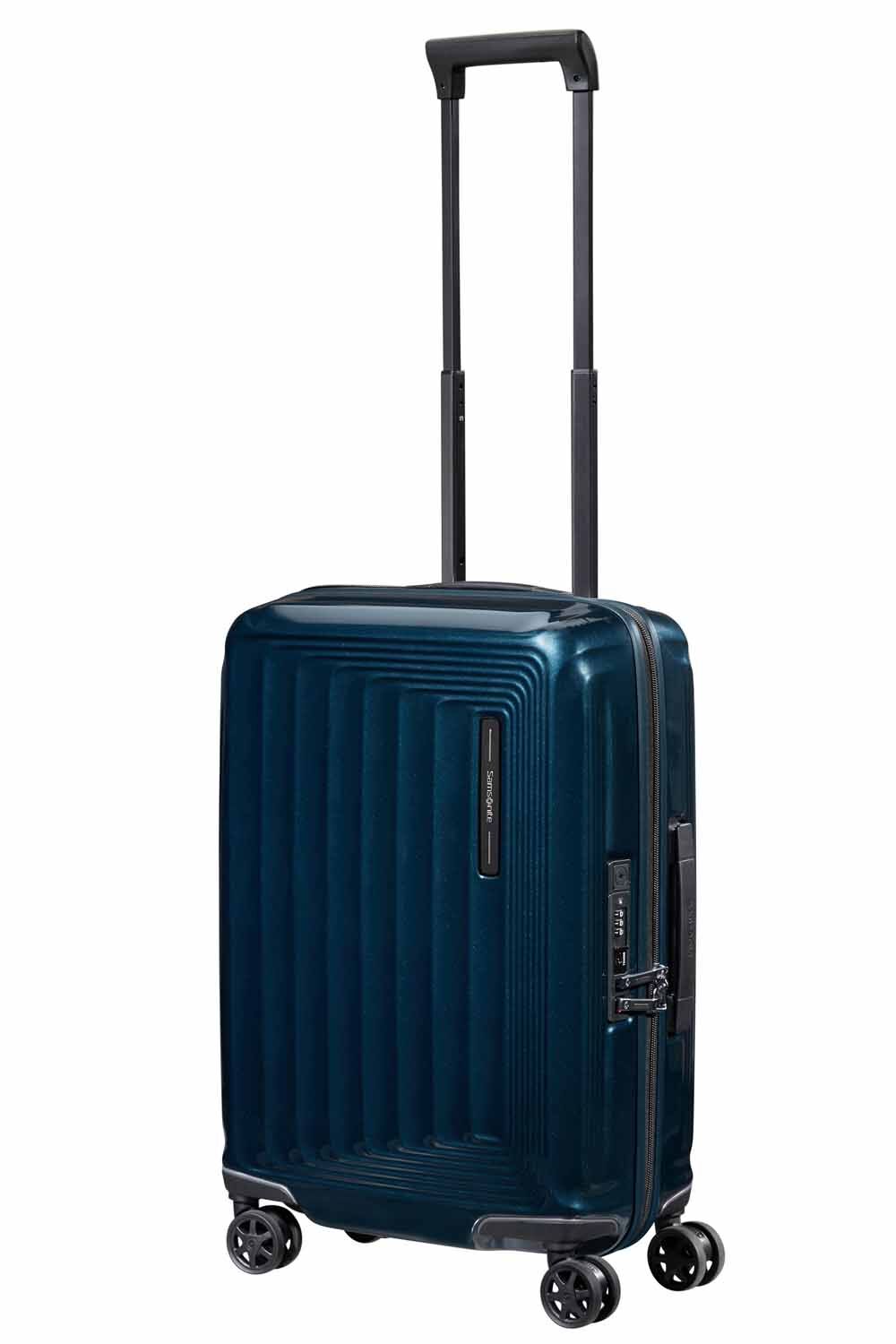 Samsonite Nuon Trolley mit 4 Rollen erweiterbar 55cm + GRATIS HOTELGUTSCHEIN Metallic Dark Blue
