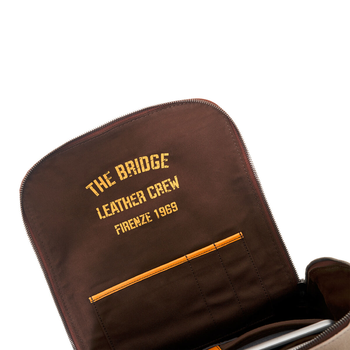 The Bridge Alberto WOW Leder-Rucksack Sand/Braun mit Dunklem Ruthenium