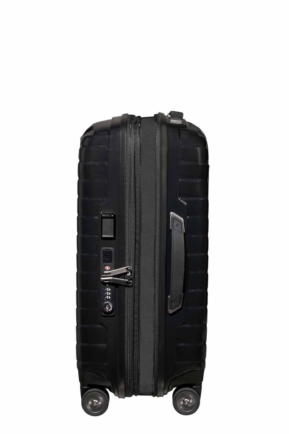 Samsonite Proxis Trolley mit 4 Rollen erweiterbar 55cm (23/26cm) + GRATIS HOTELGUTSCHEIN Schwarz