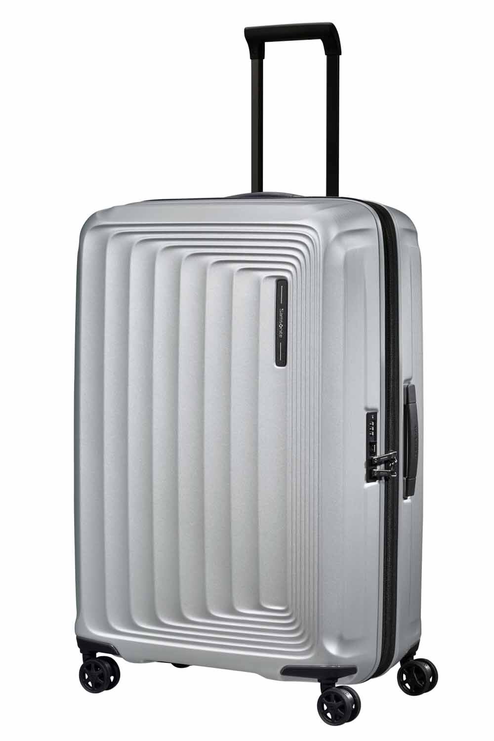 Samsonite Nuon Trolley mit 4 Rollen erweiterbar 75cm + GRATIS HOTELGUTSCHEIN Matt Silver