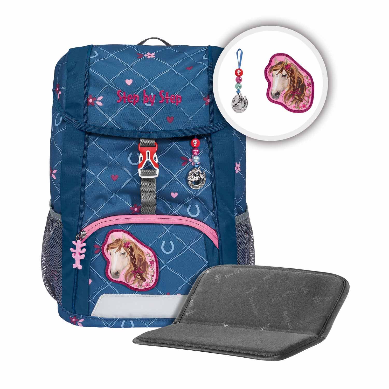 Step by Step Kinderrucksack KID Rucksack-Set, 3-teilig inkl. Sitzkissen Horse Lima