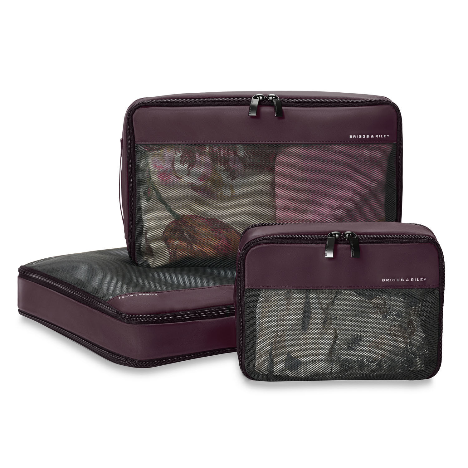 Briggs & Riley Travel Essentials Check In Packing Cube 3-teilige Set Plum