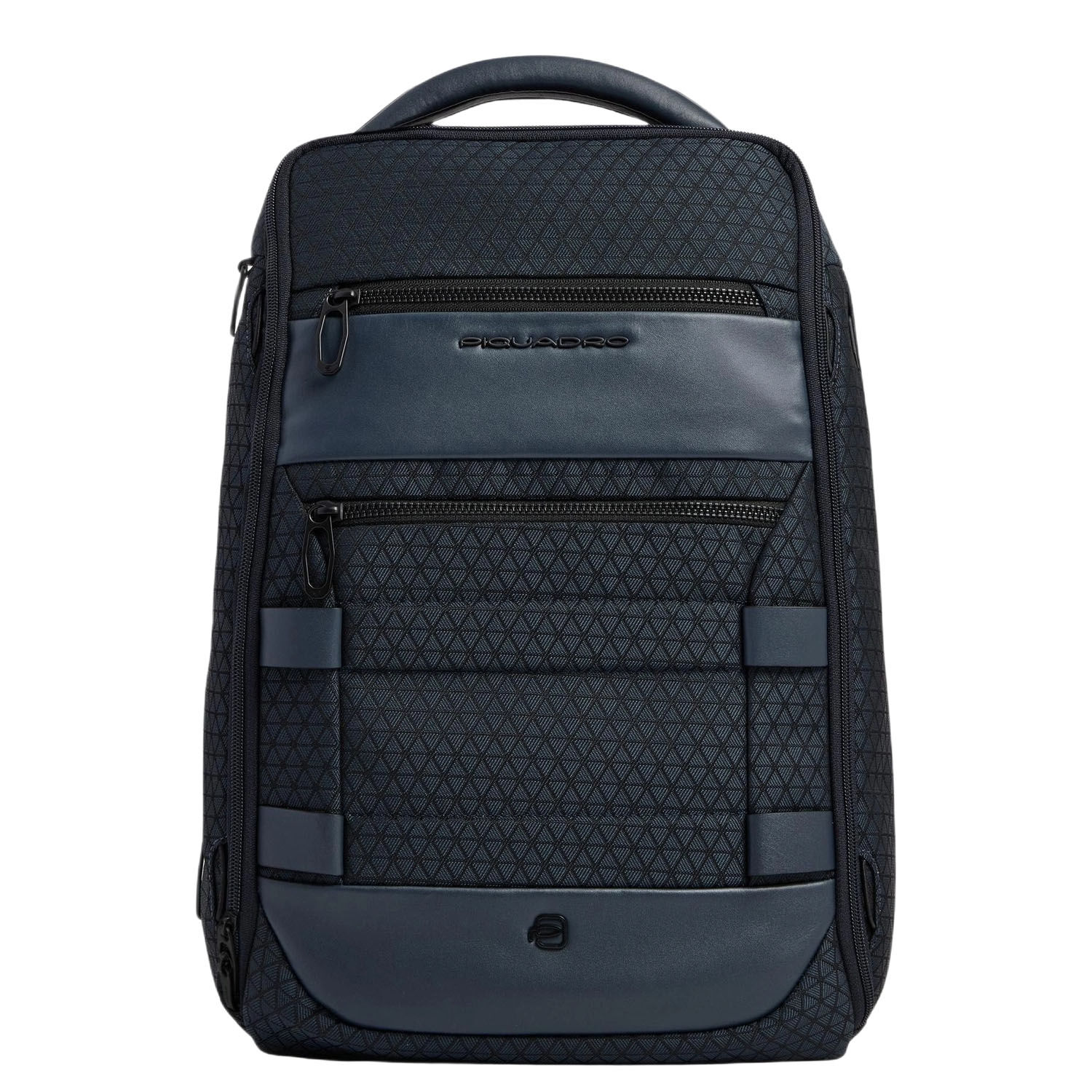 Piquadro Hexagon Modularer Reise-Laptop-Rucksack aus recyceltem Stoff und Leder