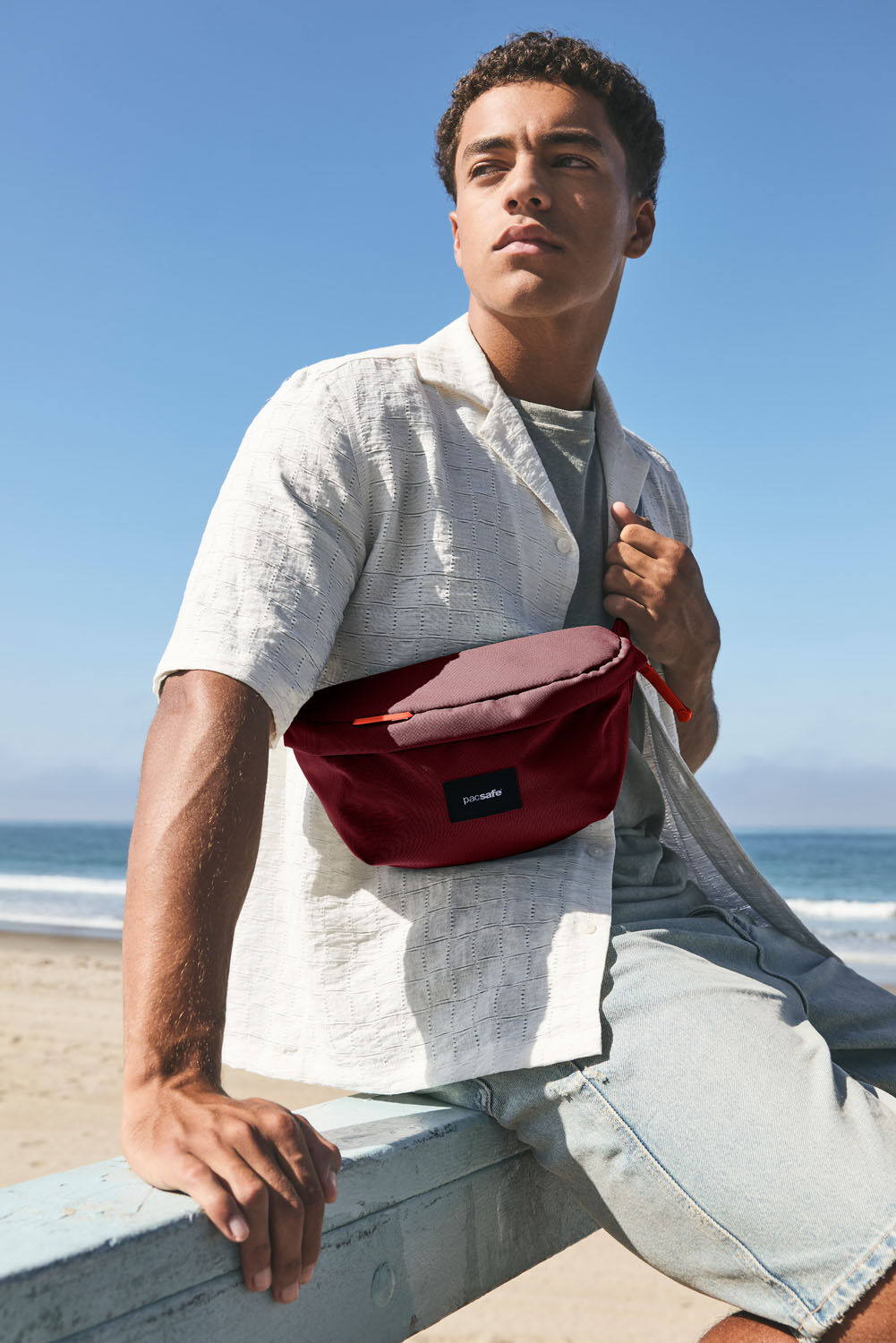 pacsafe GO Anti-Theft Sling Pack Garnet Red