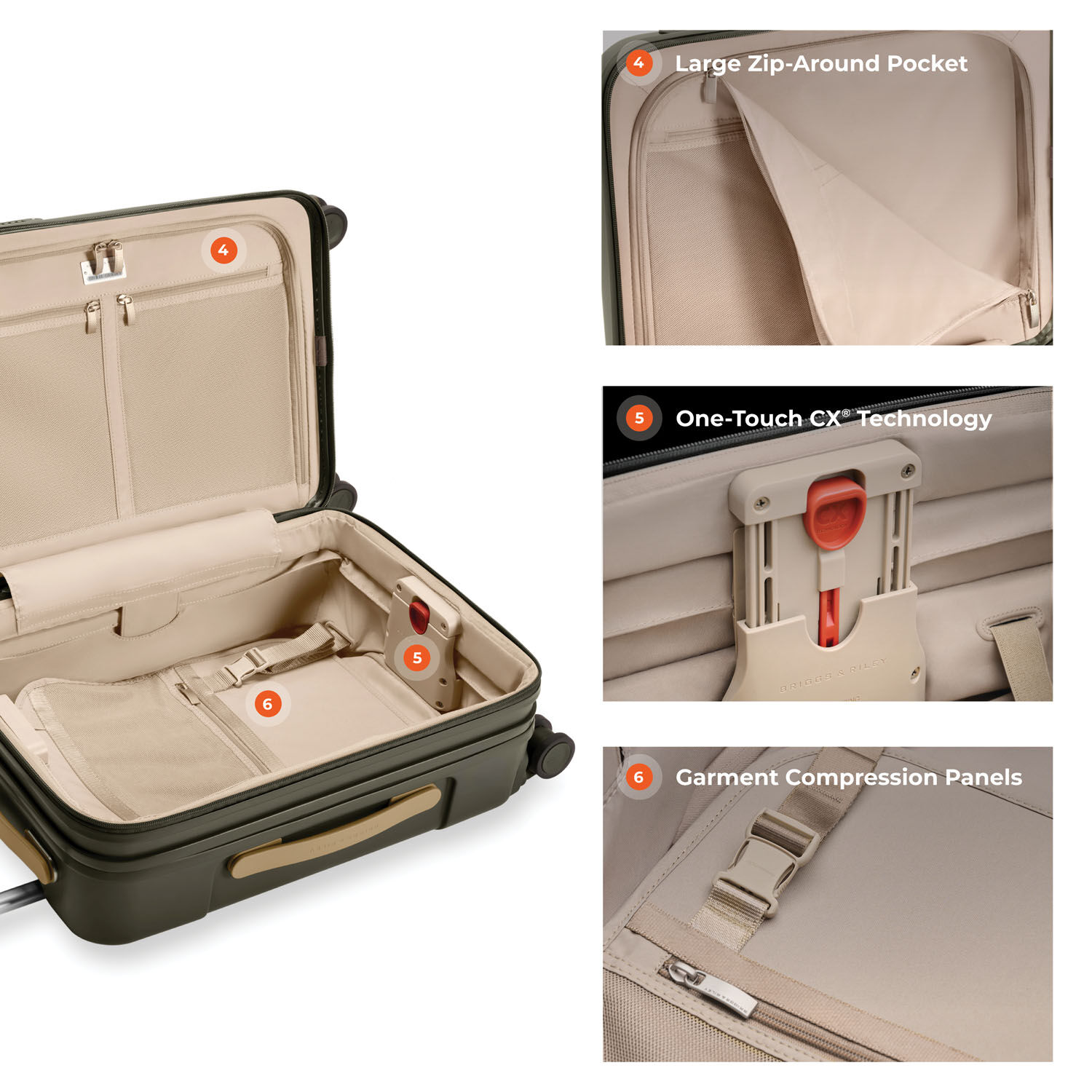 Briggs & Riley Sympatico 3.0 Essential 56cm Carry-On Expandable Spinner Olive