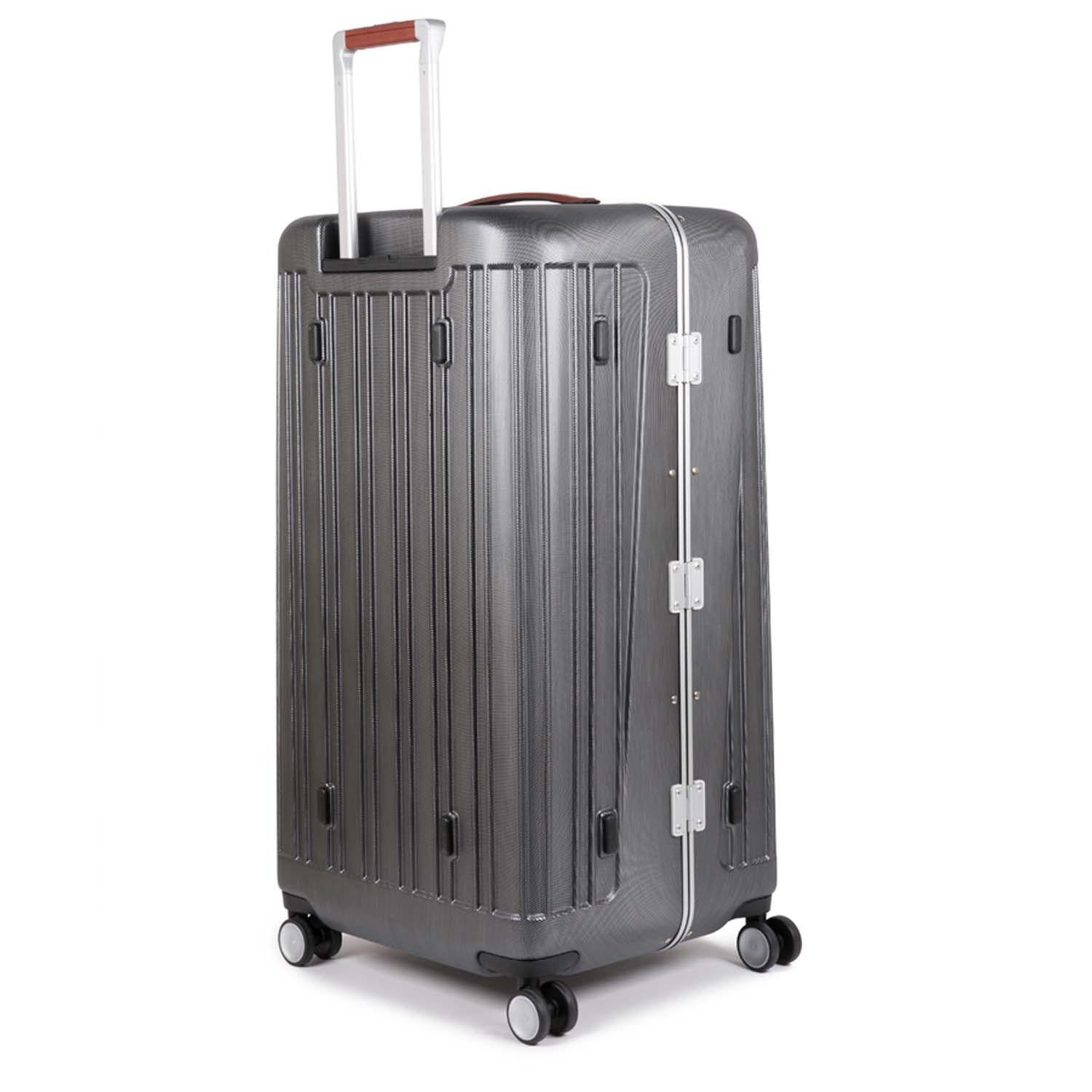 Piquadro Relyght Plus Trunk Hartschalentrolley mit 4 Rollen Schwarz/Leder